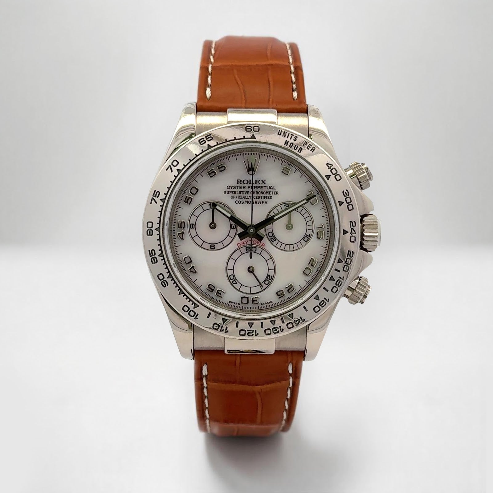 2002 Mens Rolex Daytona #116519 White Gold chronograph MOP
