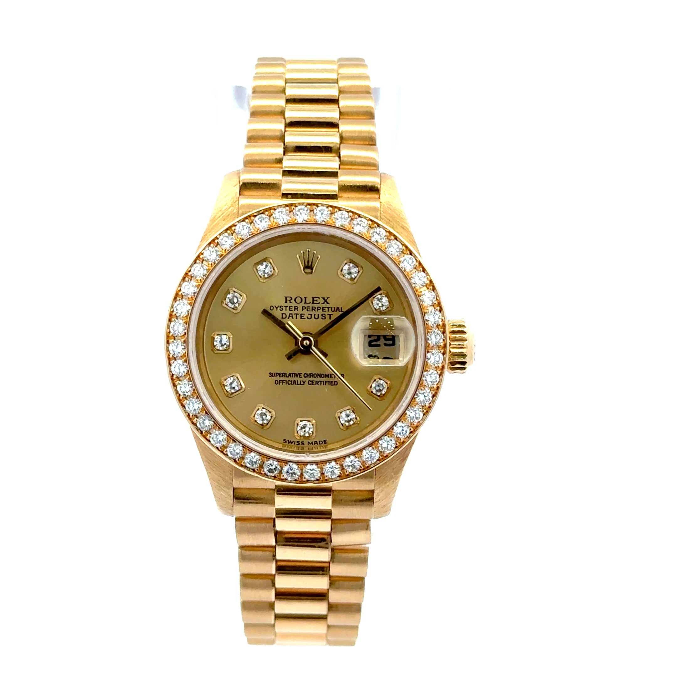2001 Rolex Datejust #79178 - President Yellow Gold Diamond Dial & Bezel Factory Diamonds