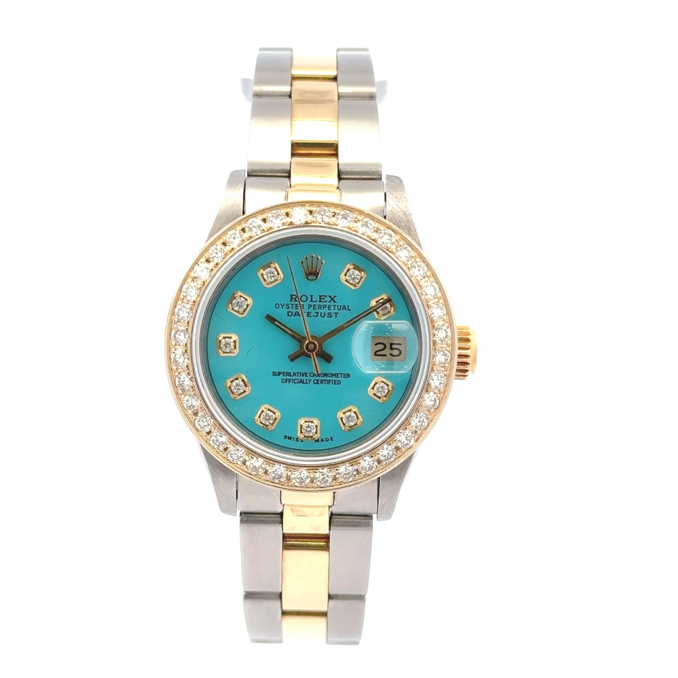 1984 Rolex Datejust #69173 - 2 Tone Oyster Teal Diamond Dial & Bezel