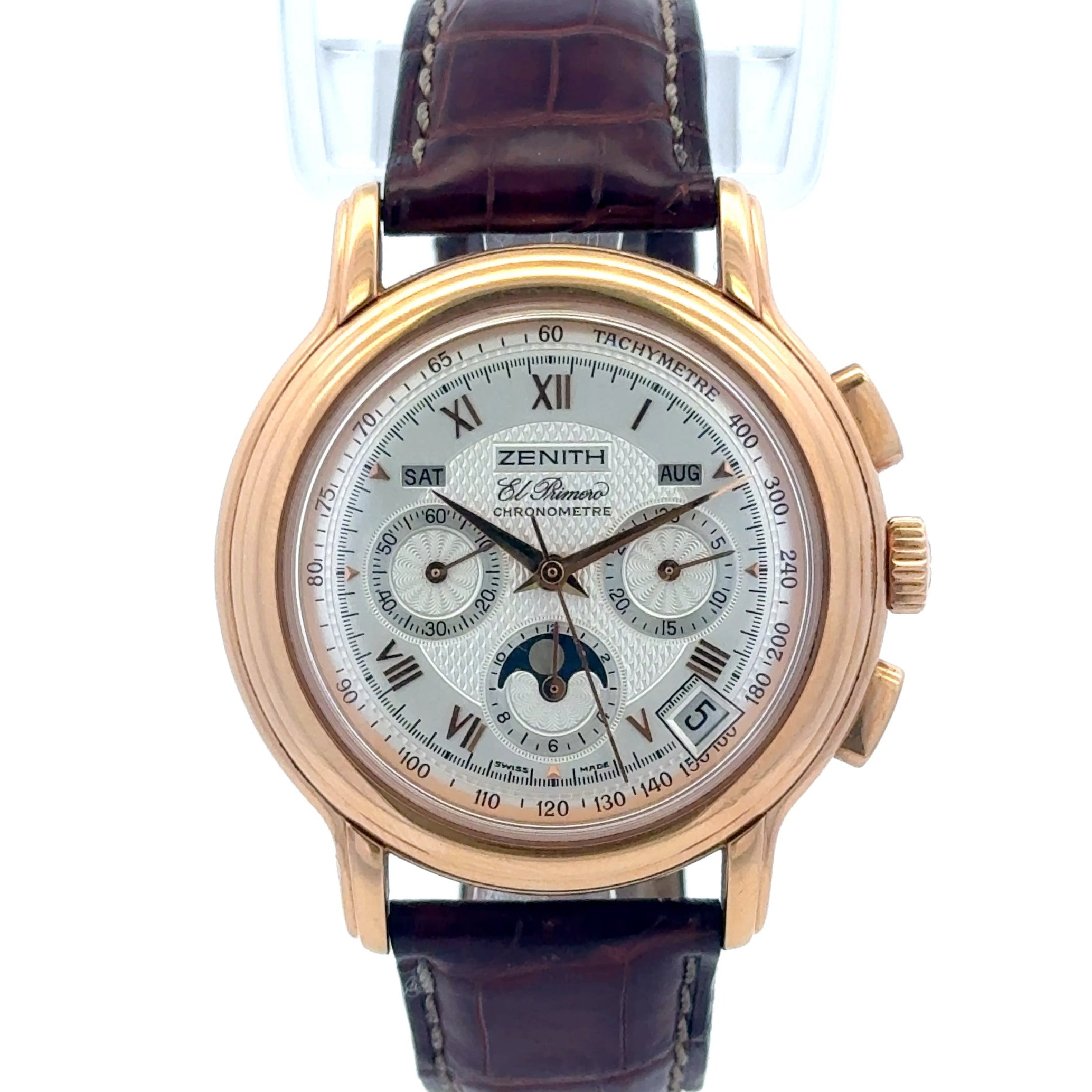 2000 Zenith el primero #17.0240 Chronograph- Rose Gold 18K Calendar Moon-Phase