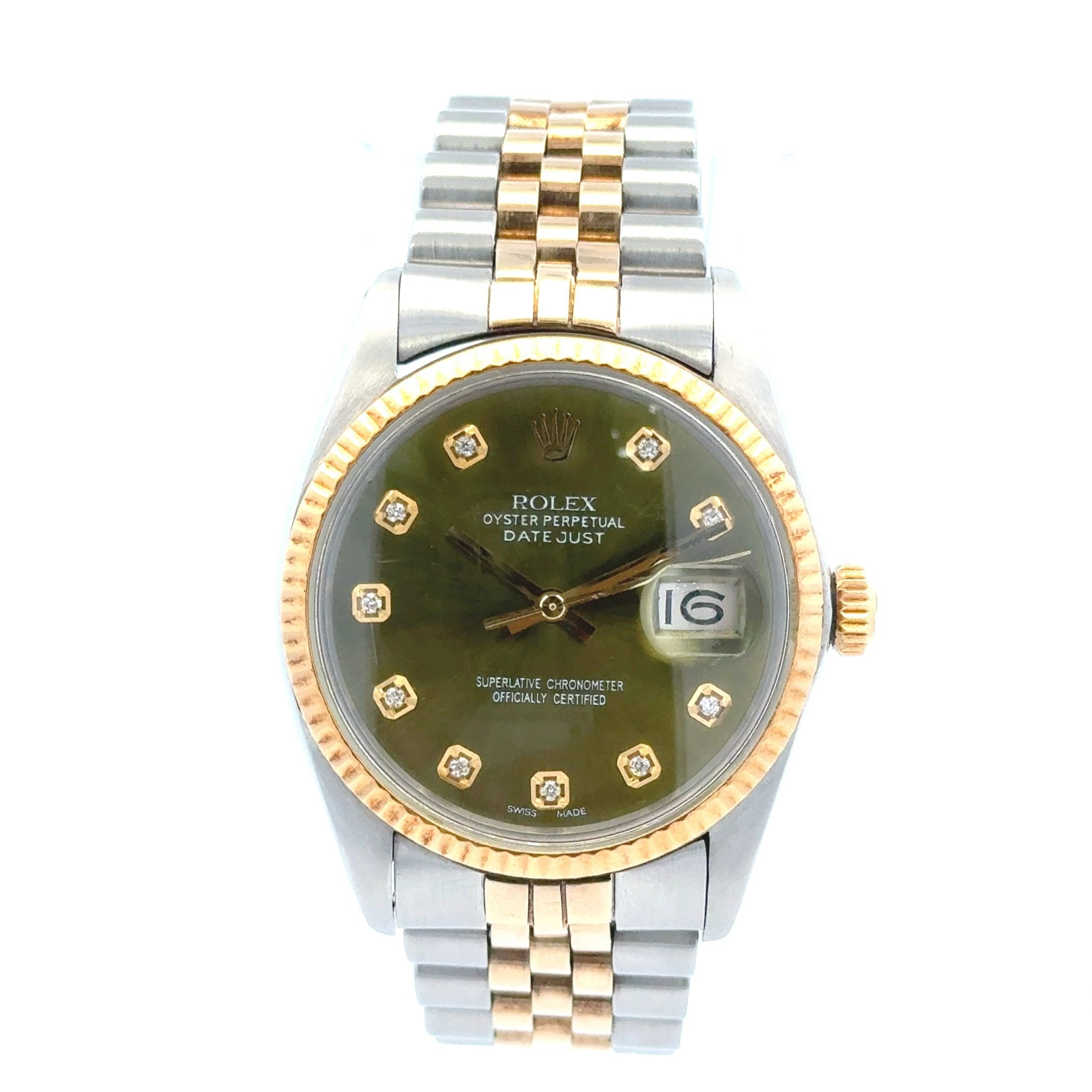 1979 Rolex Datejust #16013 - Two Tone Jubilee Green diamond