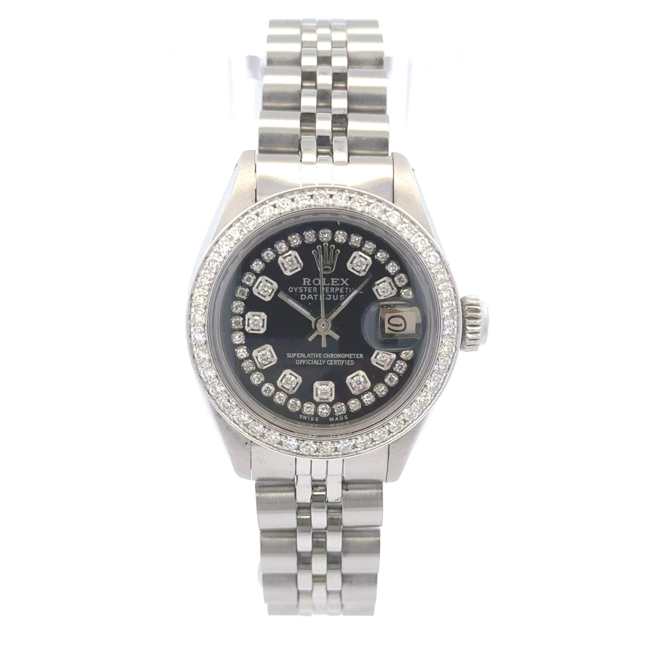1978 Rolex Datejust #6917- 26 mm Ladies Diamond Dial Diamond Bezel Jubilee Bracelet