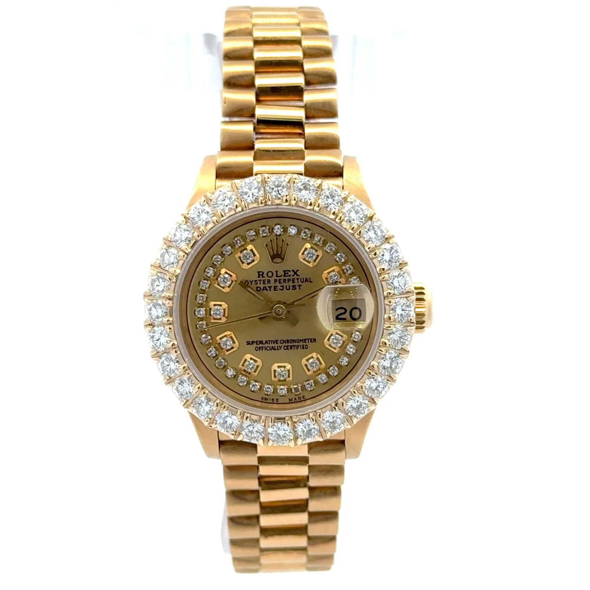 1990 Rolex DayDate Ladies #69174 - 26mm Presidential 18K solid yellow gold