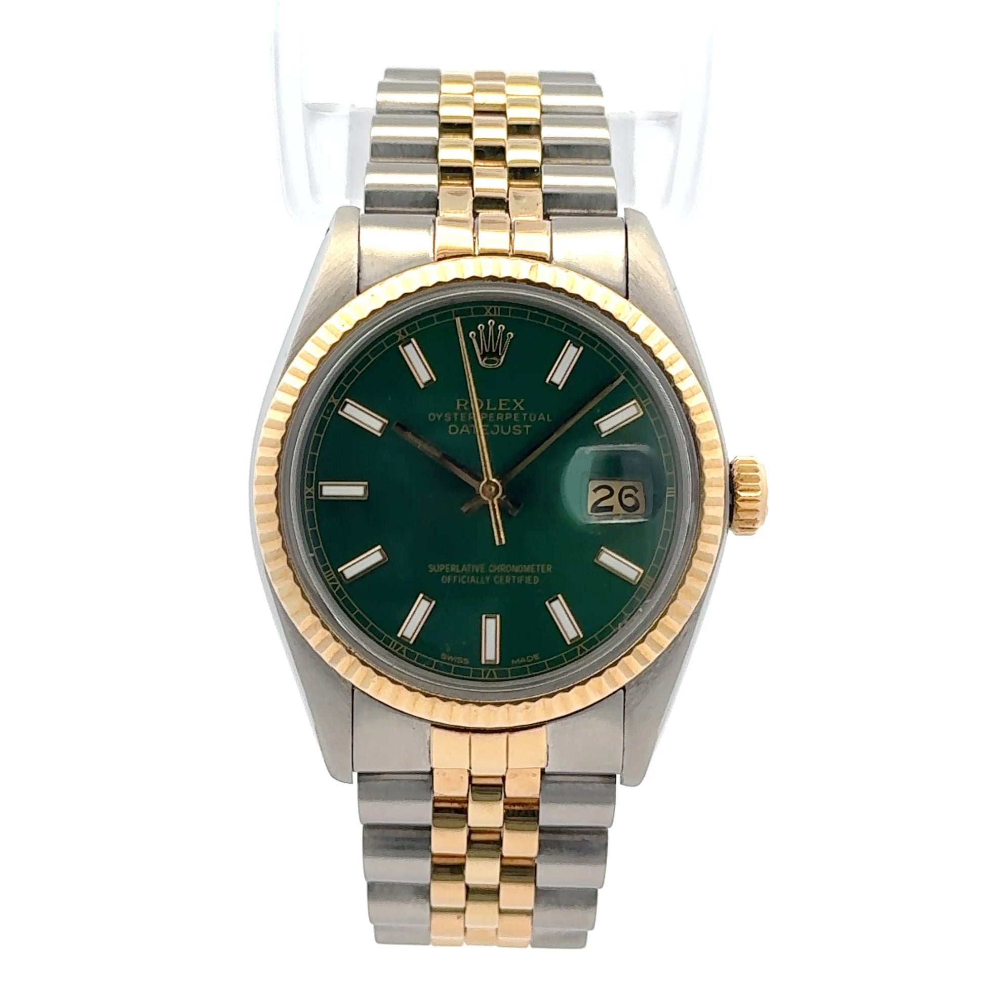 1979 Rolex Datejust #16013 - Jubilee 36mm Green Dial Fluted Bezel