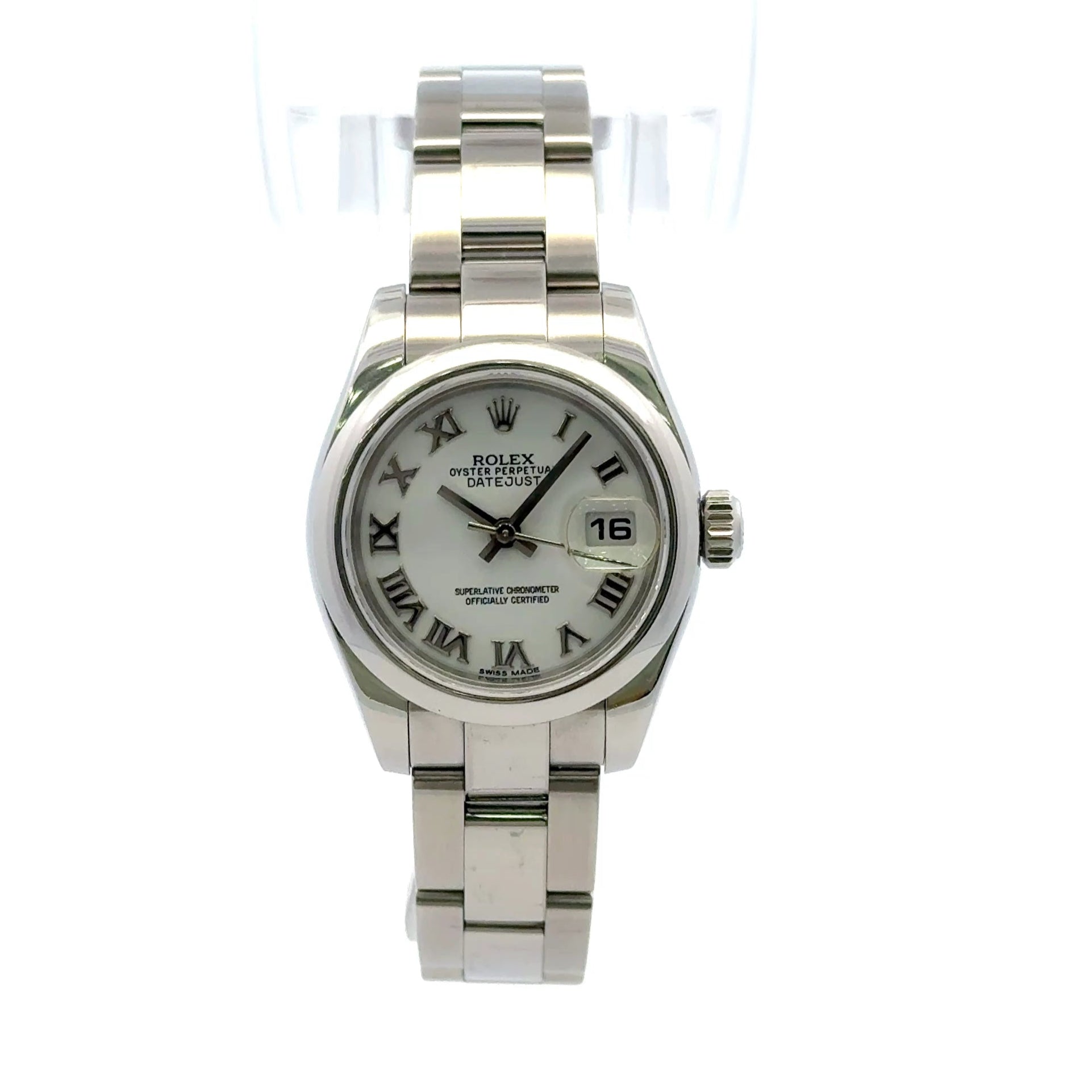 2015 Rolex Datejust #179160 - 26mm Oyster White Bezel Roman Numerals