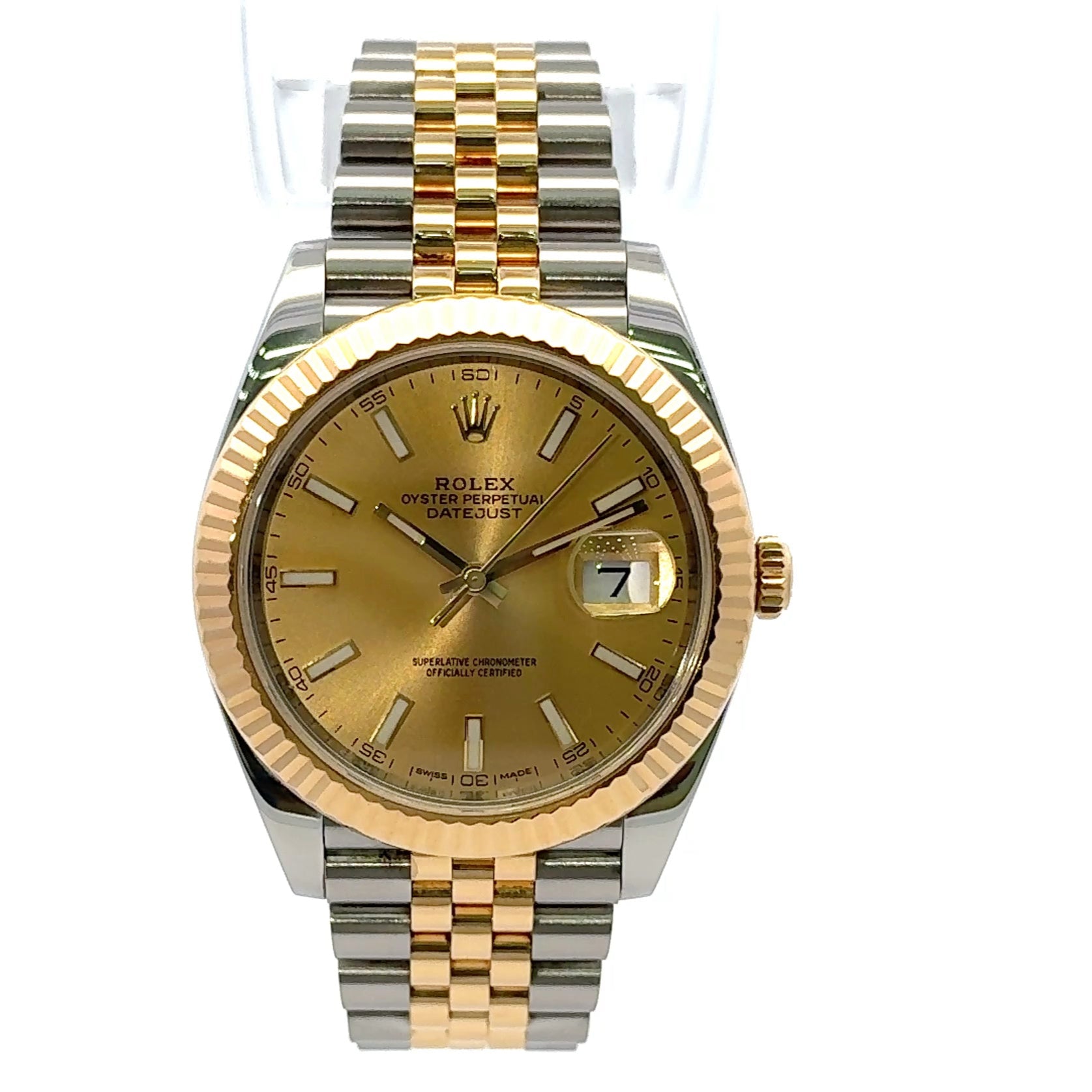 Rolex Datejust #126333 - Two Tone 41mm Fluted Bezel 18K Yellow Gold Jubilee Band