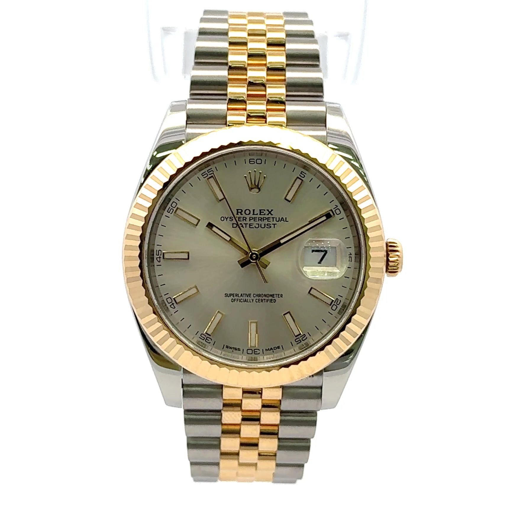 Rolex Datejust #126333 - Two Tone 41mm Fluted Bezel 18K Yellow Gold Jubilee Band