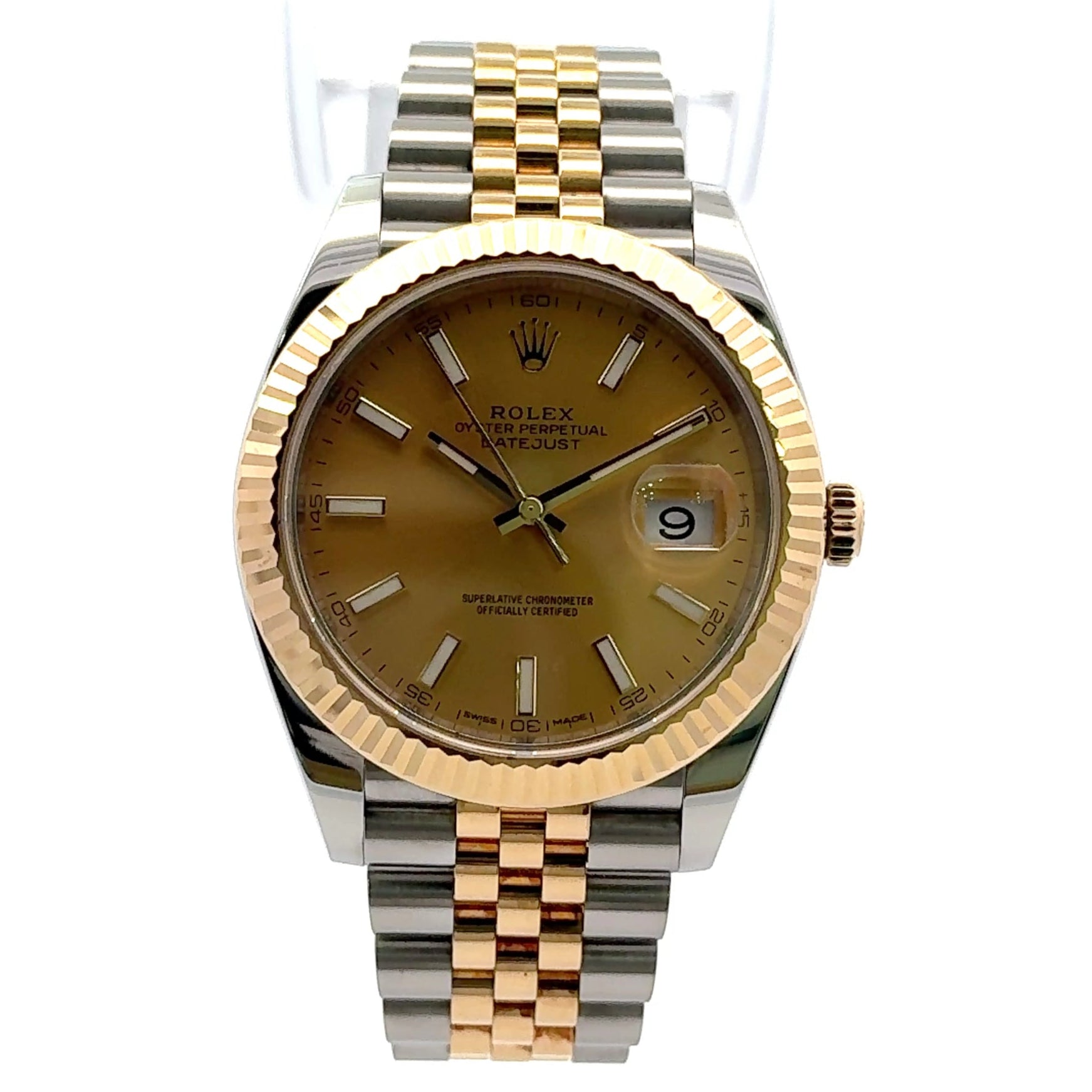 Rolex Datejust #126333 - Jubilee Two Tone Fluted Bezel 18K Yellow Gold Dial