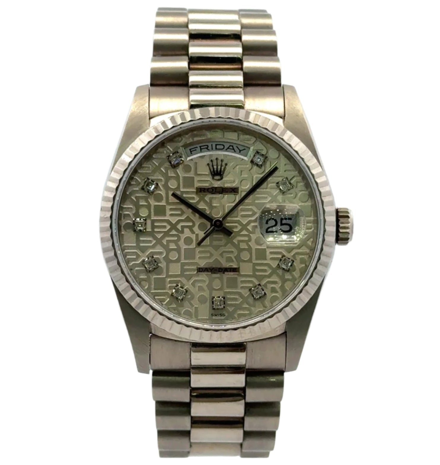 1990 Rolex DayDate #18239 - Presidential Full White Gold 18K Diamond Dial