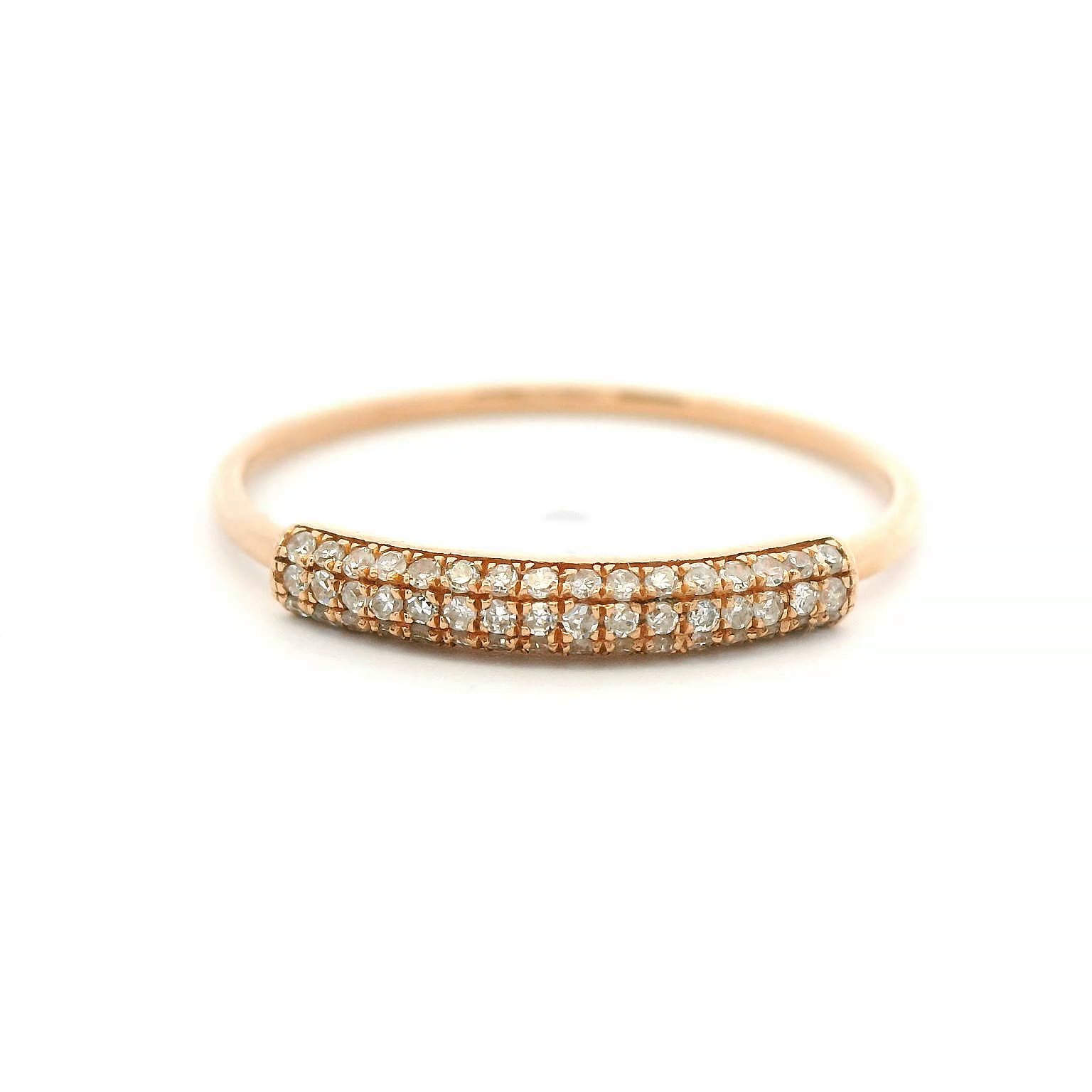 RING 14KR 0.10CTW DIAMOND DESIGNER BANDSTACKABLE RINGS