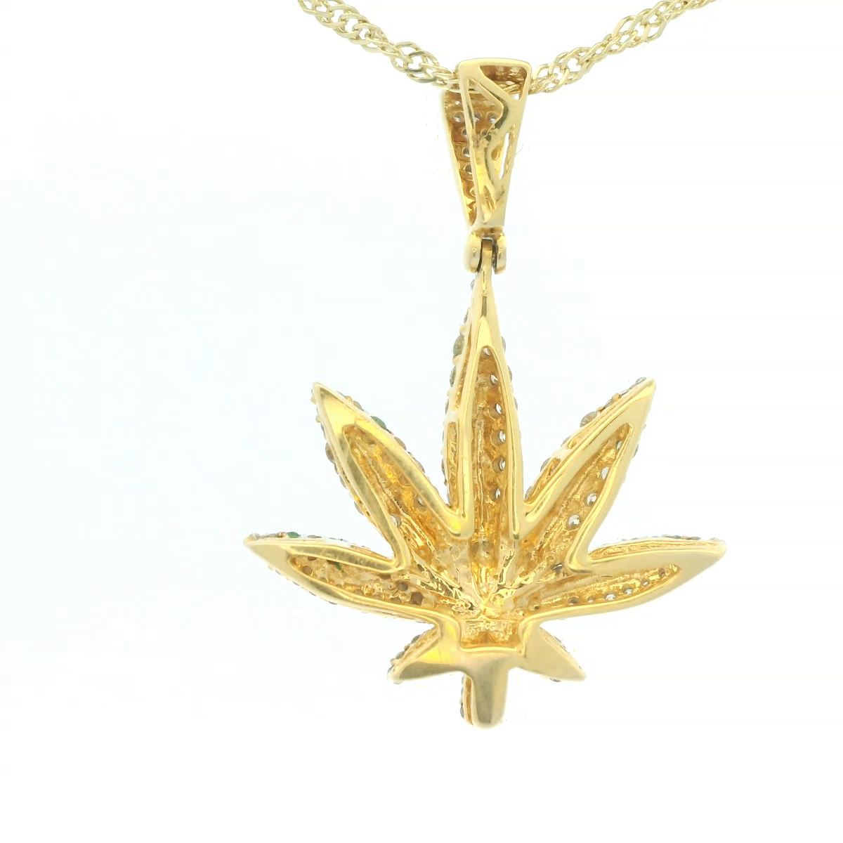 HG 10KY 0.55CTW DIAMOND HERBAL  MEDICINE PENDANT