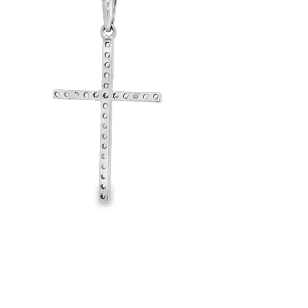 HG  14KW 0.20CTW DIAMOND THIN CROSS  PENDANT