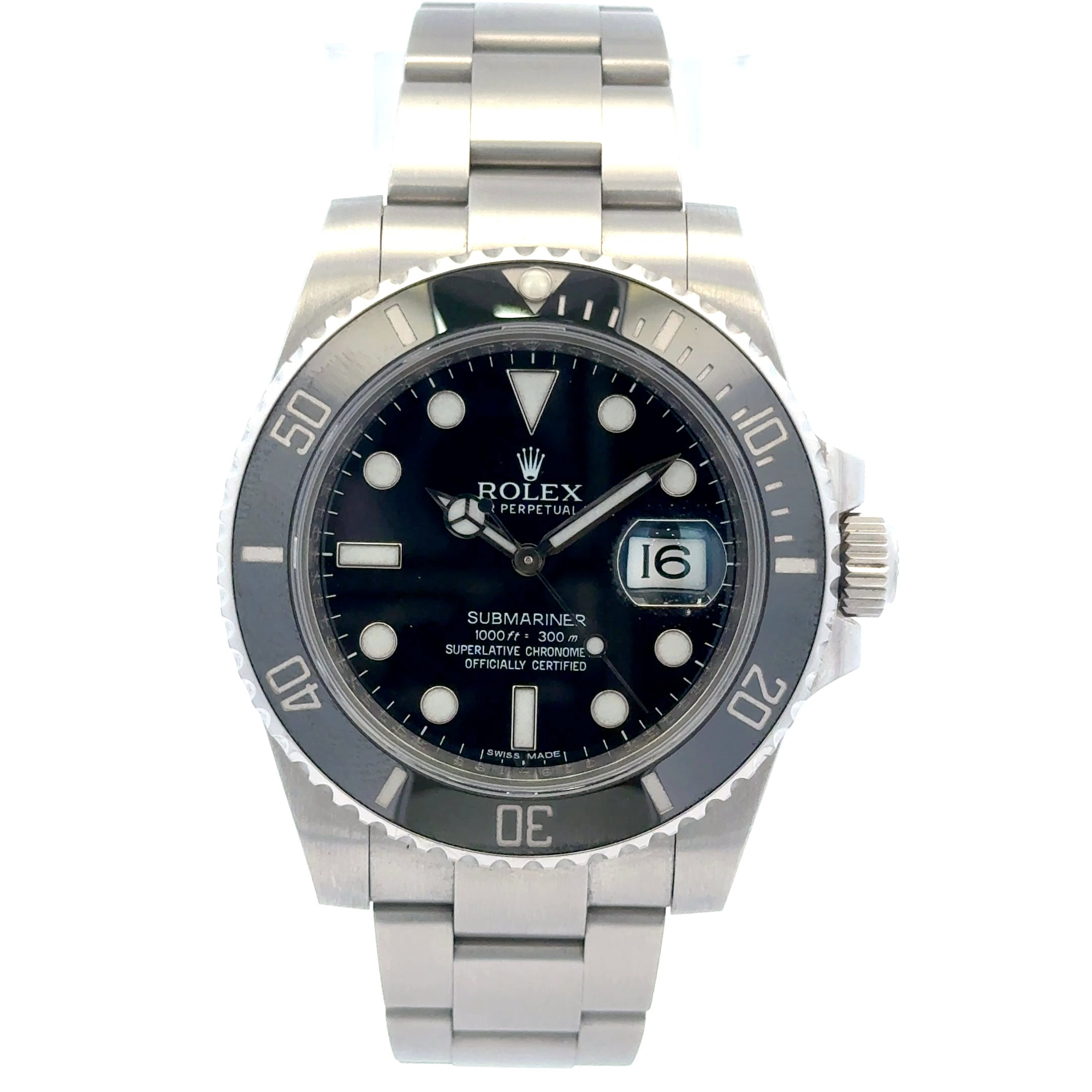 2012 Rolex Submariner #116610LN - Silver Oyster Bracelet with Black Bezel