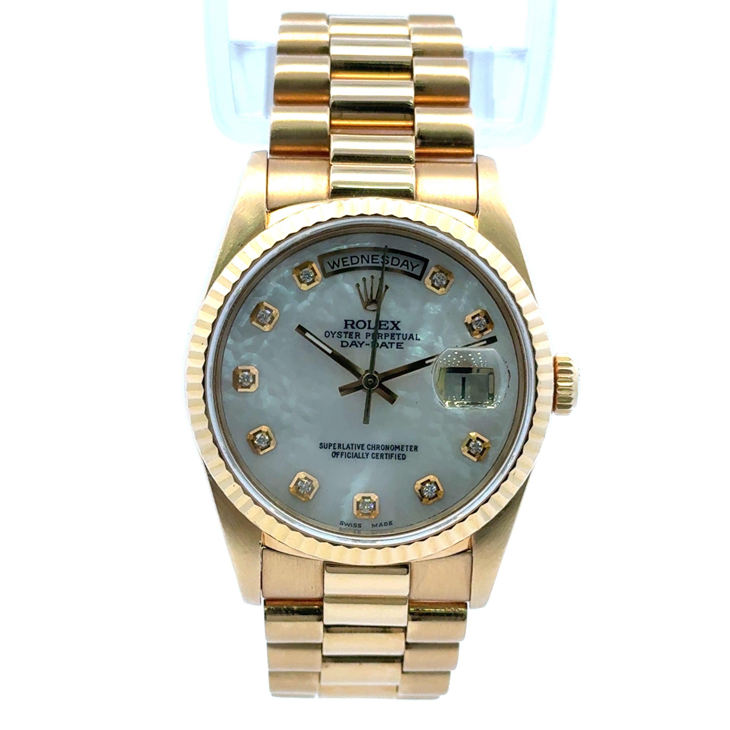 1990 Rolex Day-Date #18238 - Gold President Roman Dial Double Quick