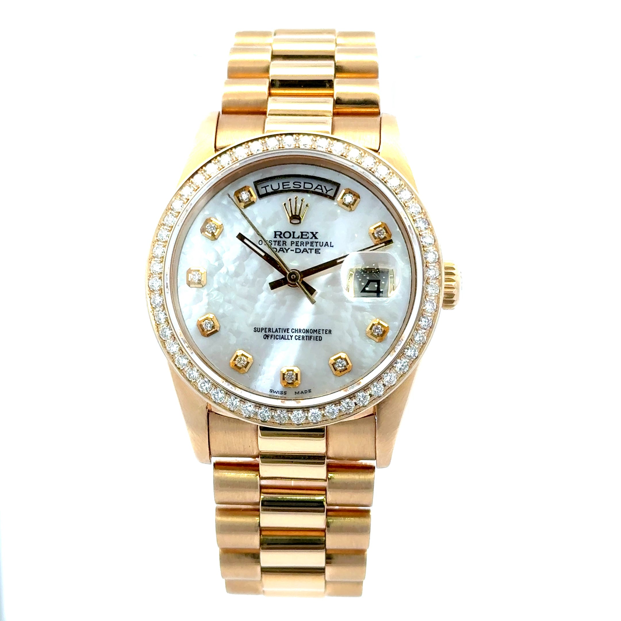 1990 Rolex Day-Date #18238 - Gold President Roman Dial Double Quick