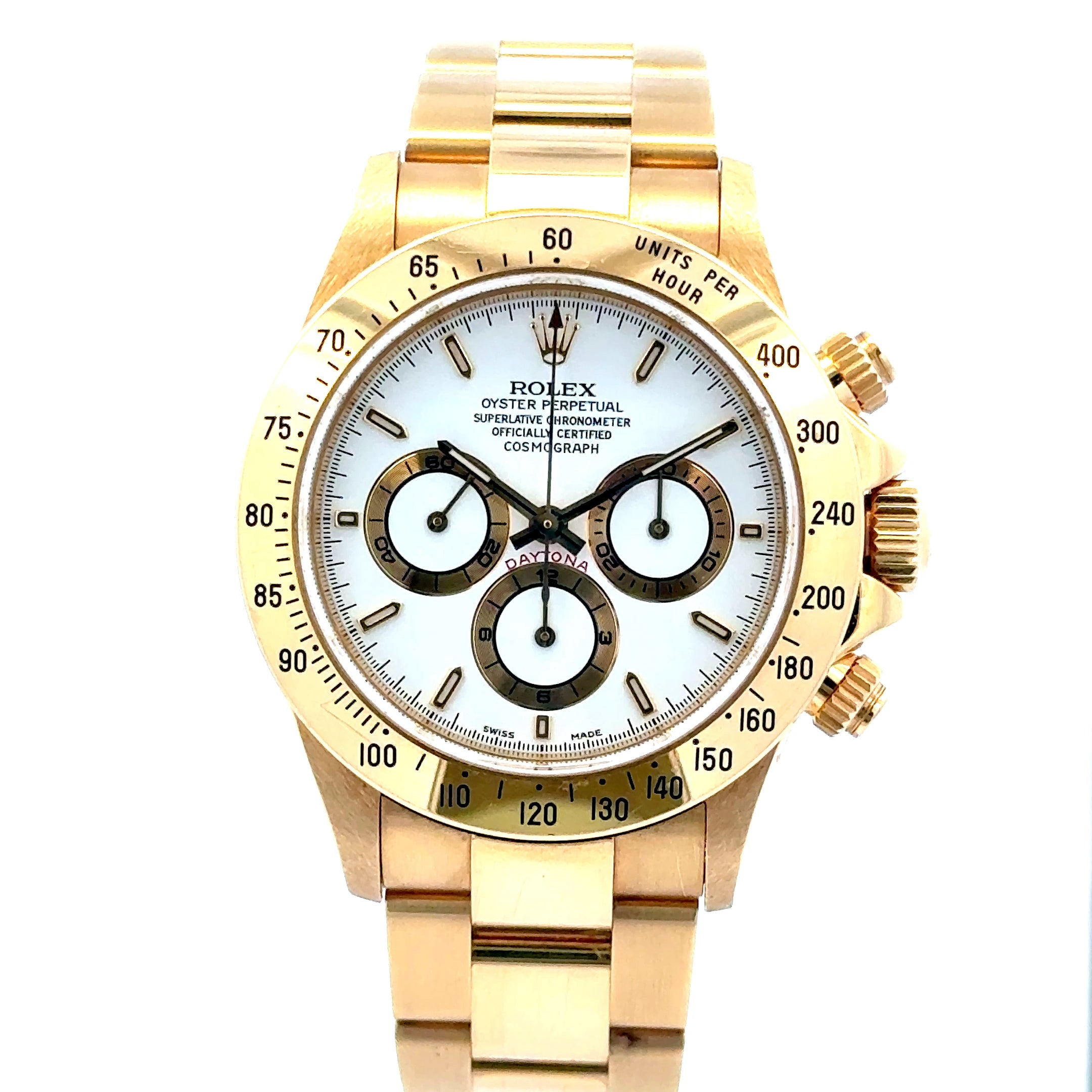 1999 Rolex Daytona #16528 - 18K Yellow Gold 40mm White Dial