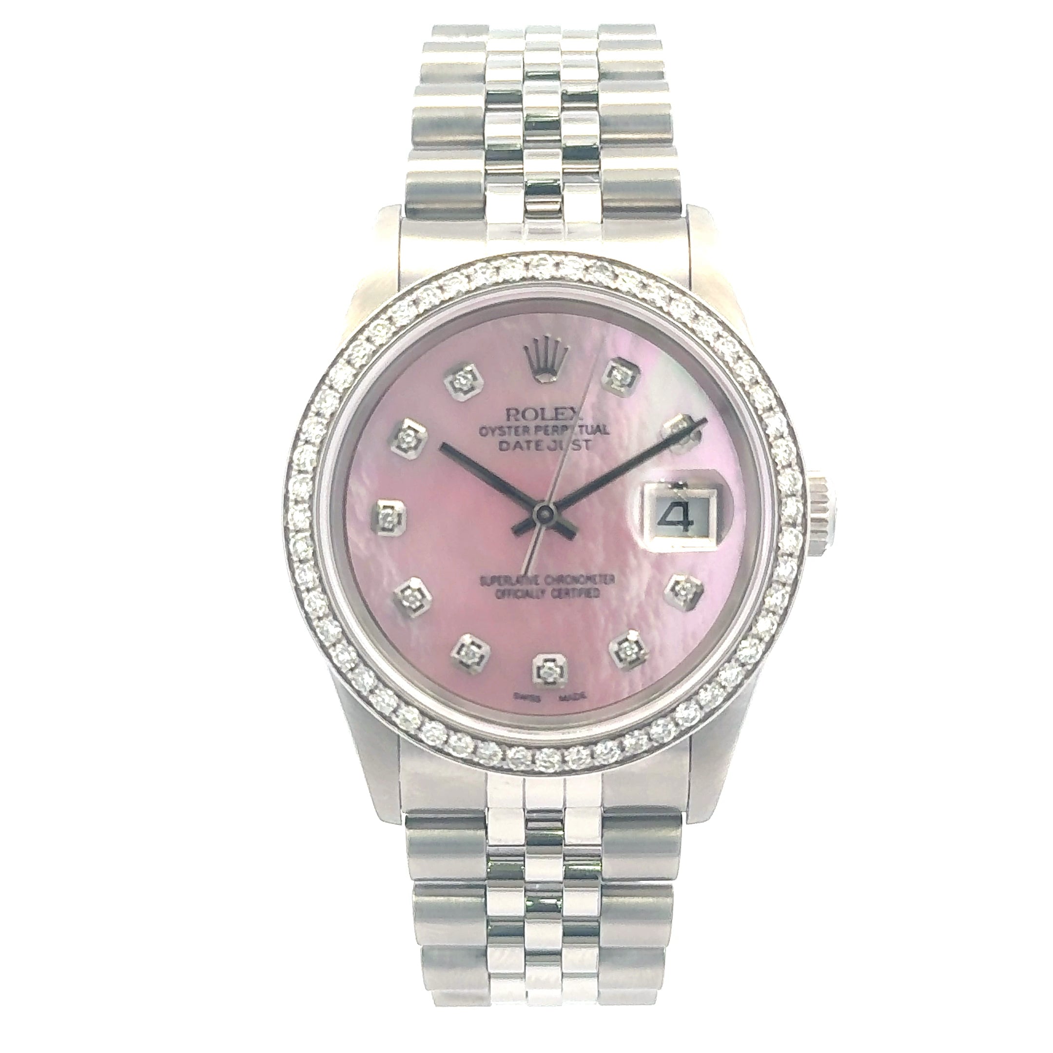 2004 - Rolex Datejust #16234 - Steel Jubilee Silver Rhodium Pink Diamond Dial