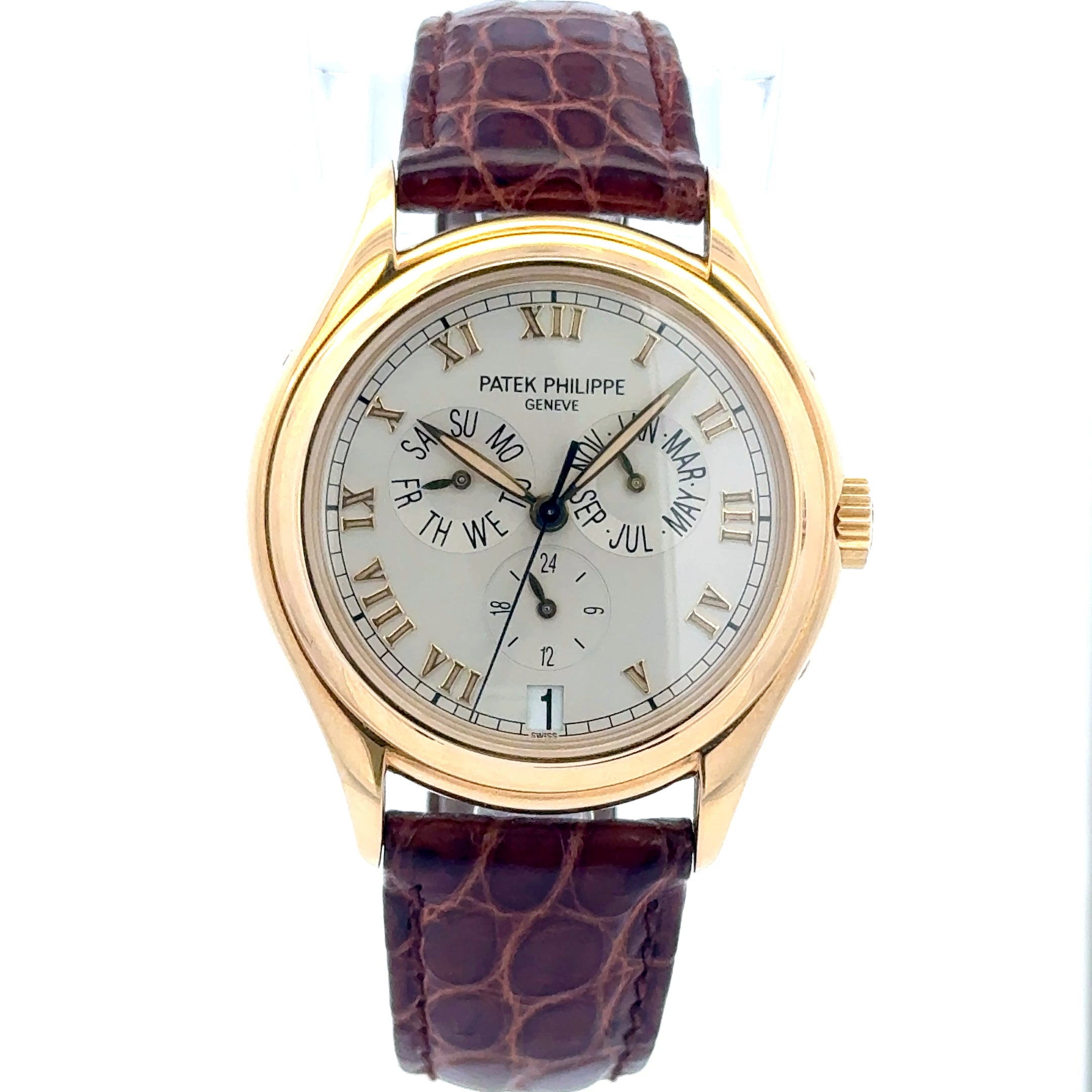 18K Patek Philippe Automatic Annual Calendar Men's Watch - 5035J Service Box