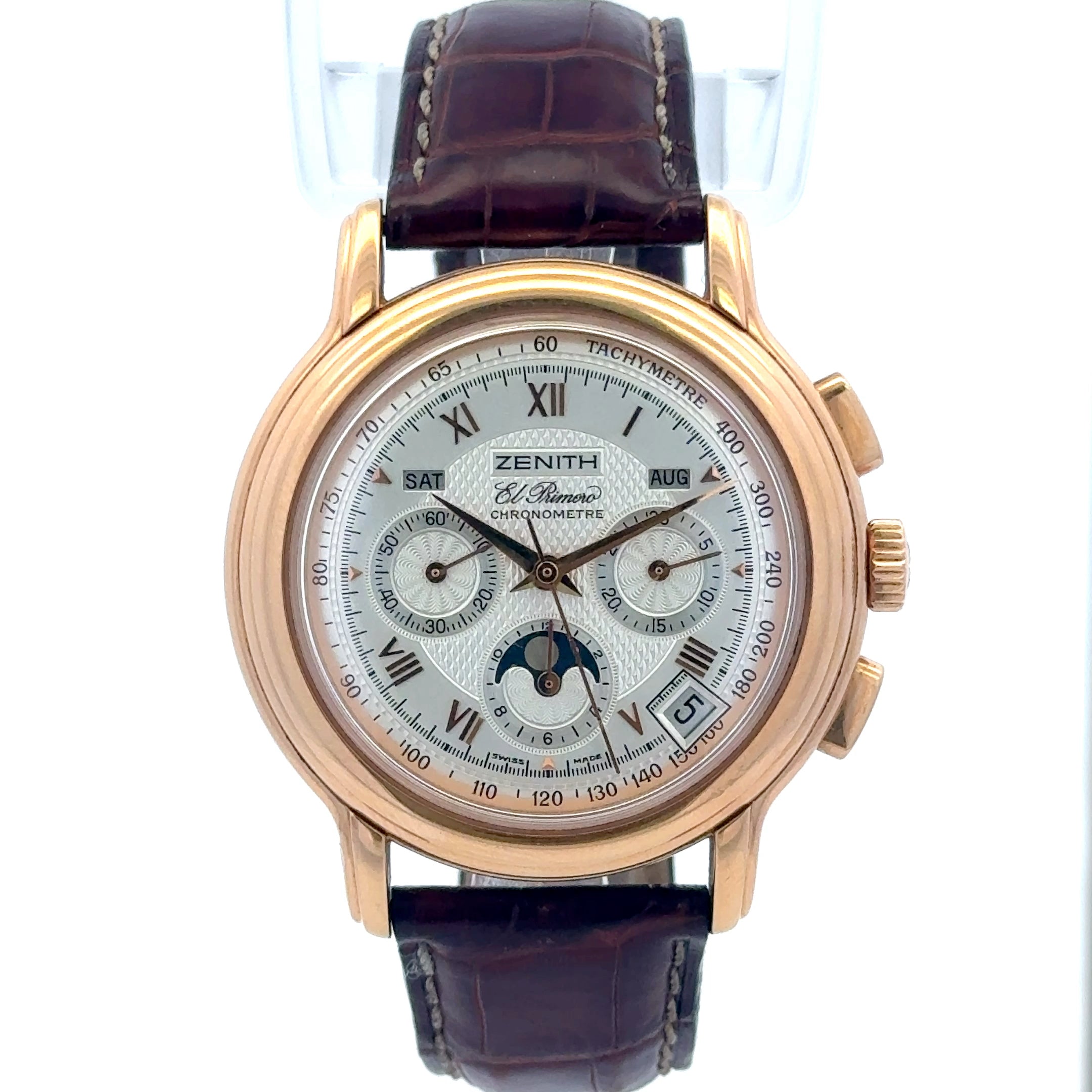 2000 Zenith el primero #17.0240 Chronograph- Rose Gold 18K Calendar Moon-Phase