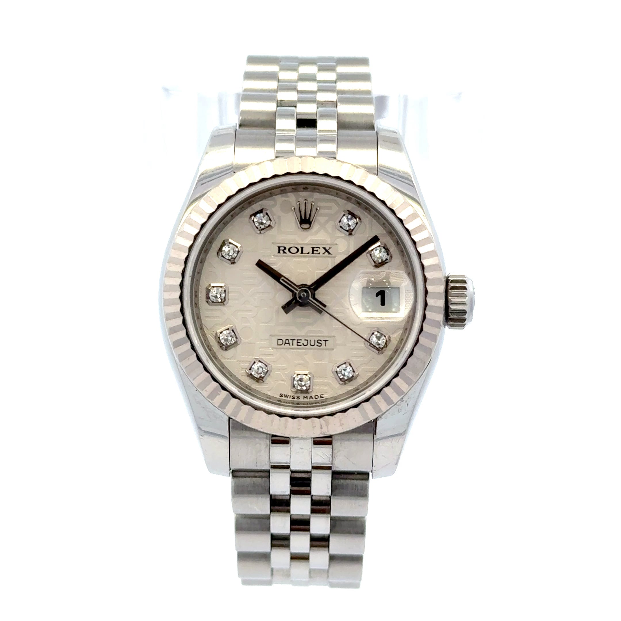 2006 Rolex Datejust #179174 - Jubilee White Textured Dial With Diamonds