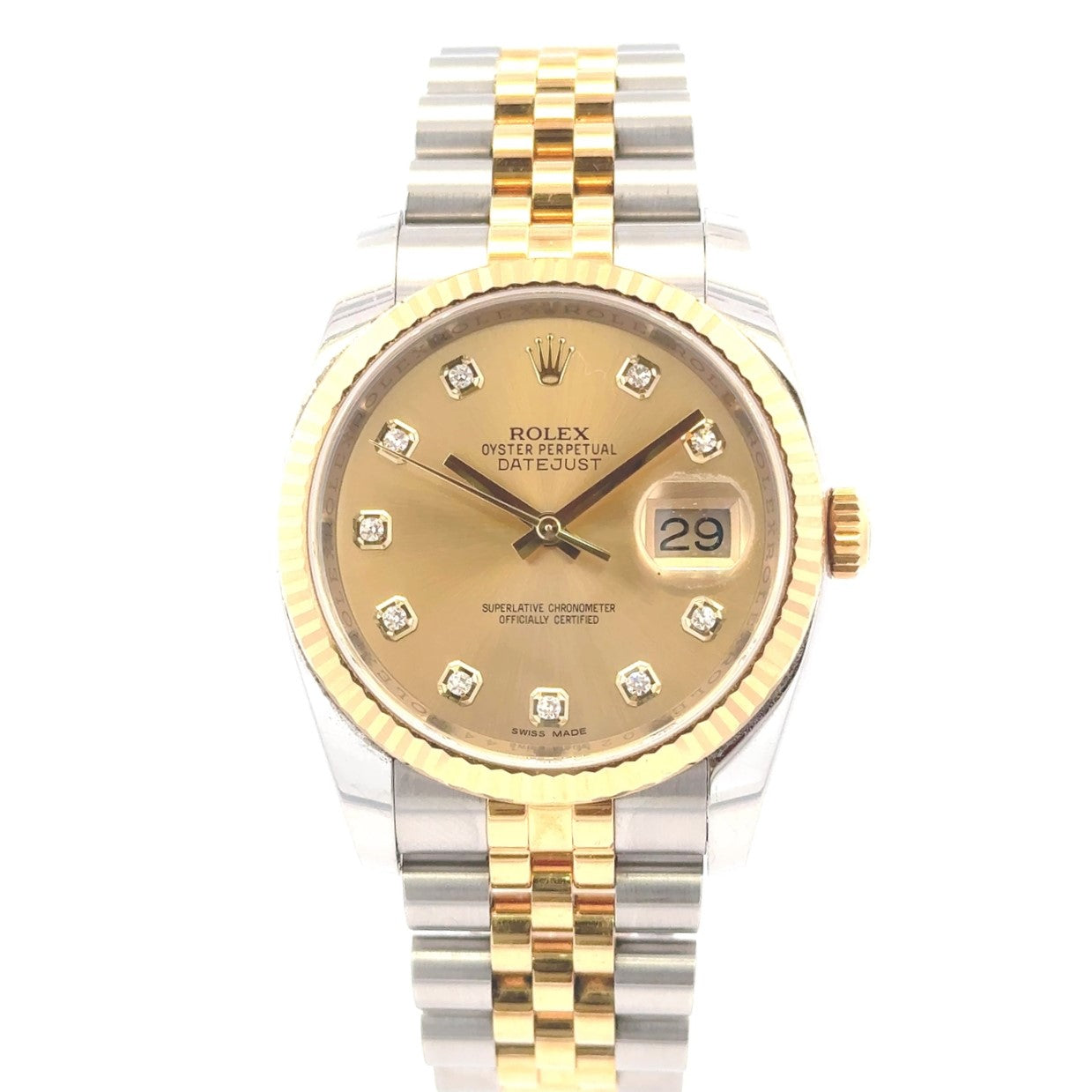 2014 Rolex Datejust #116233 - Oyster Perpetual Two-Tone Jubilee With Diamond Dial