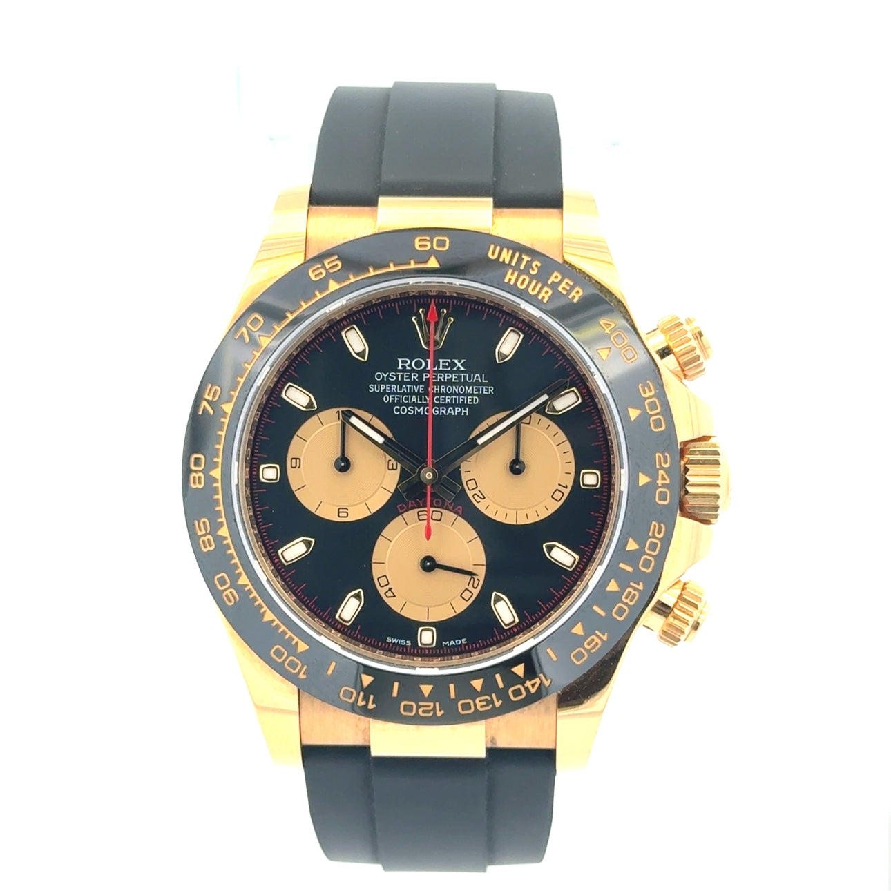 2021 Rolex Paul Newman #116518LN - Daytona Black & Gold Dial With Black Rubber Band