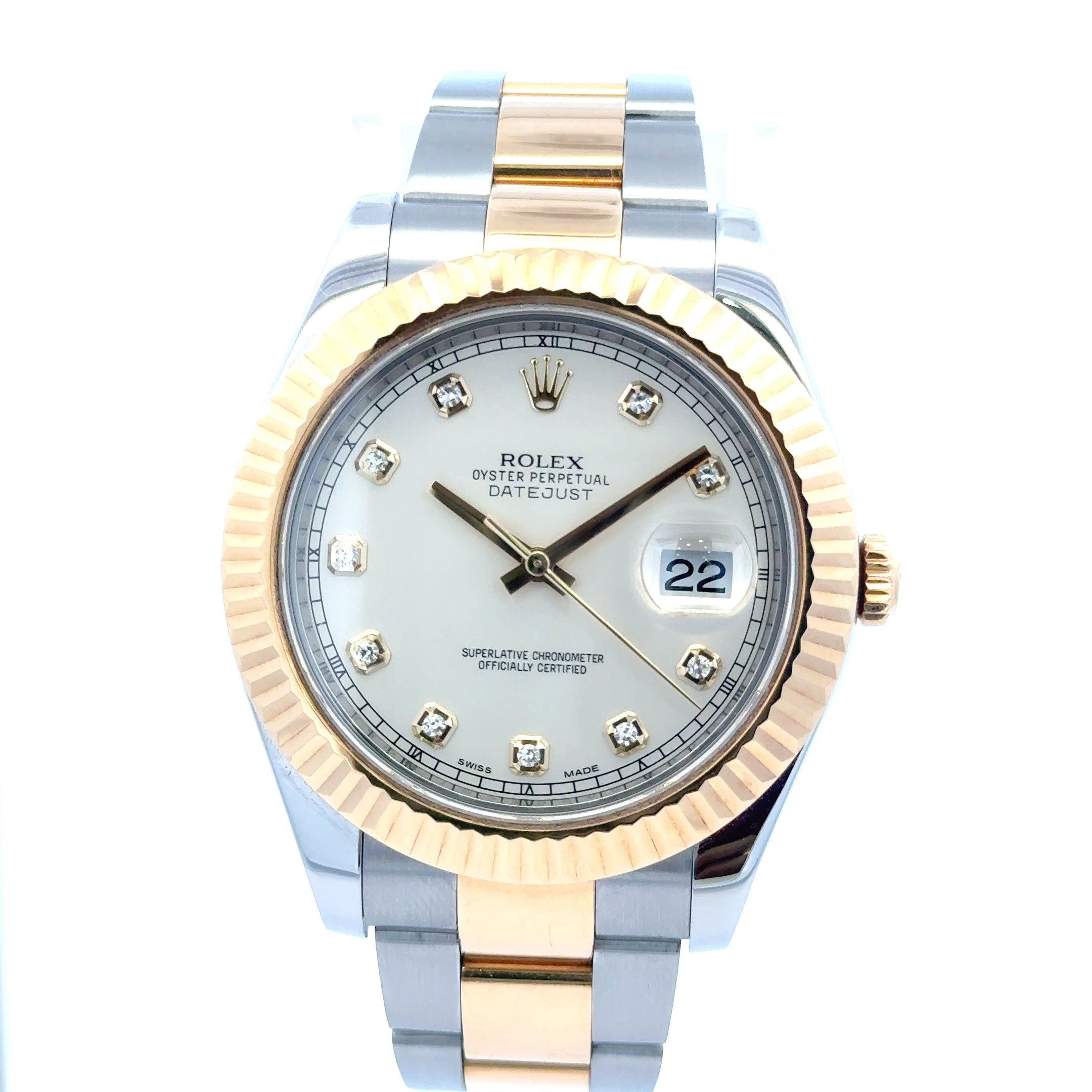 Rolex Datejust II #116333 - Oyster Perpetual Two-Tone White Dial With Diamonds