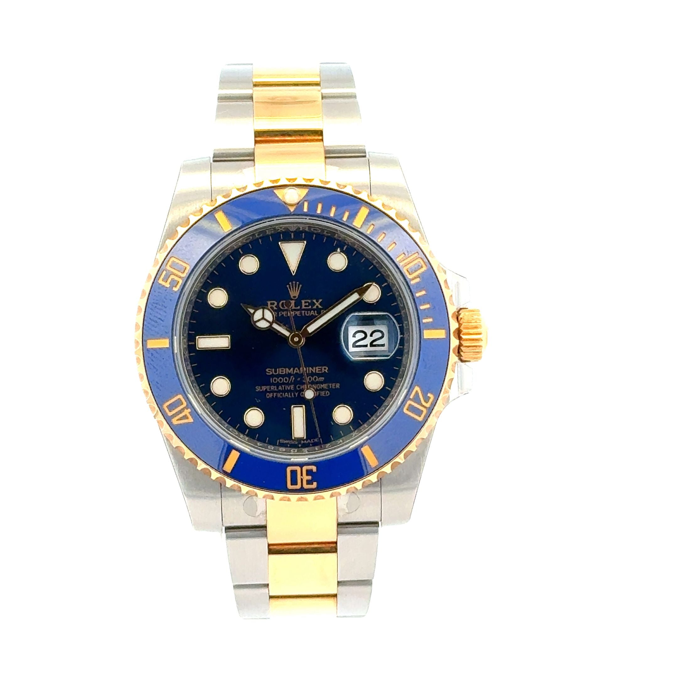 2016 Rolex Submariner #K213D684 - Two-Tone Perpetual Date Blue Dial & Bezel