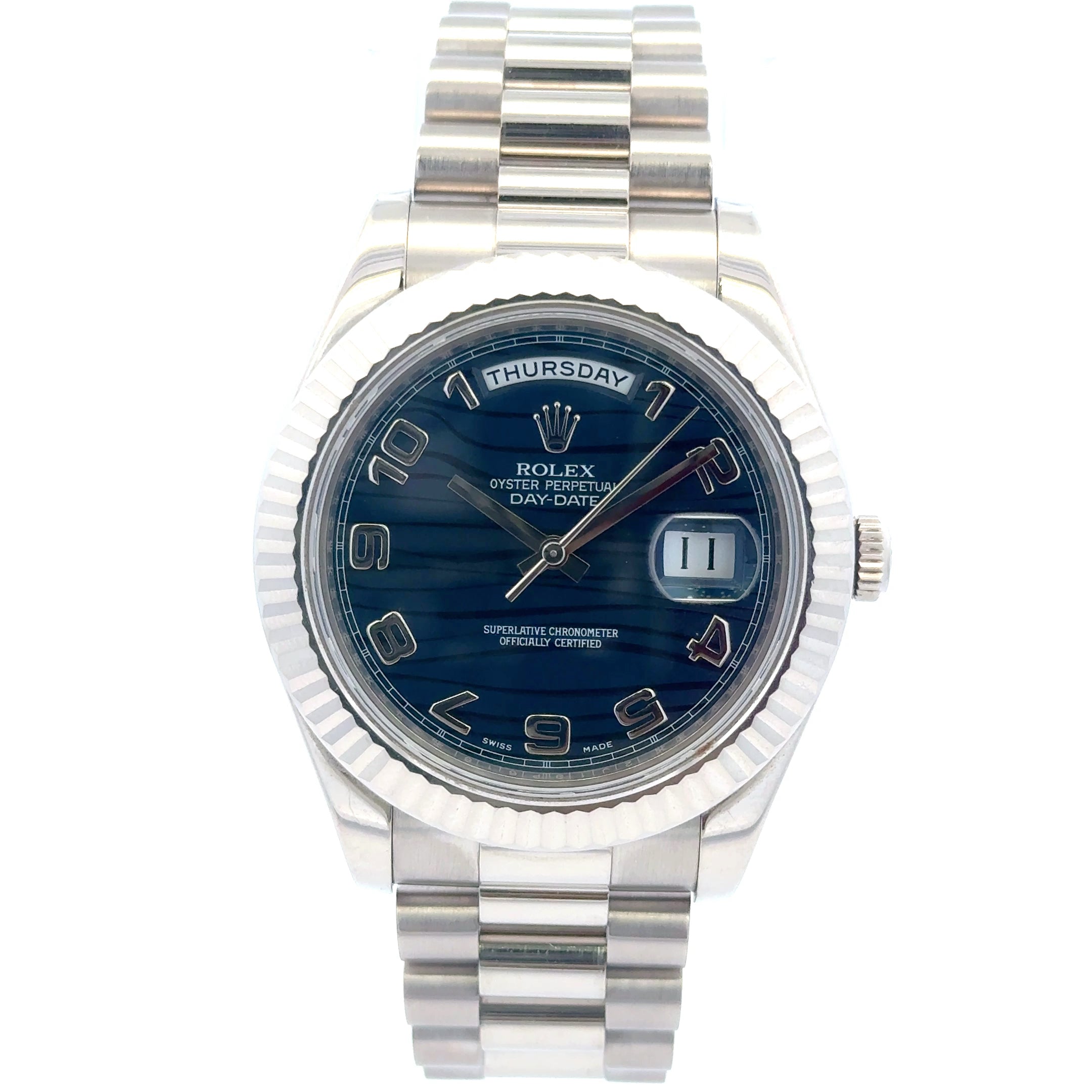 2015 Rolex President #218239 - Day-Date With Blue Patterned Dial