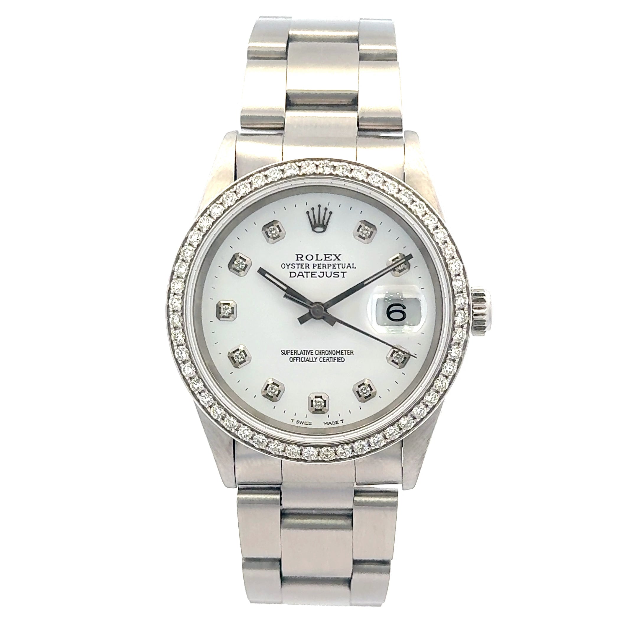 1999 Rolex Datejust #16200 - Oyster Perpetual Diamond Dial & Bezel