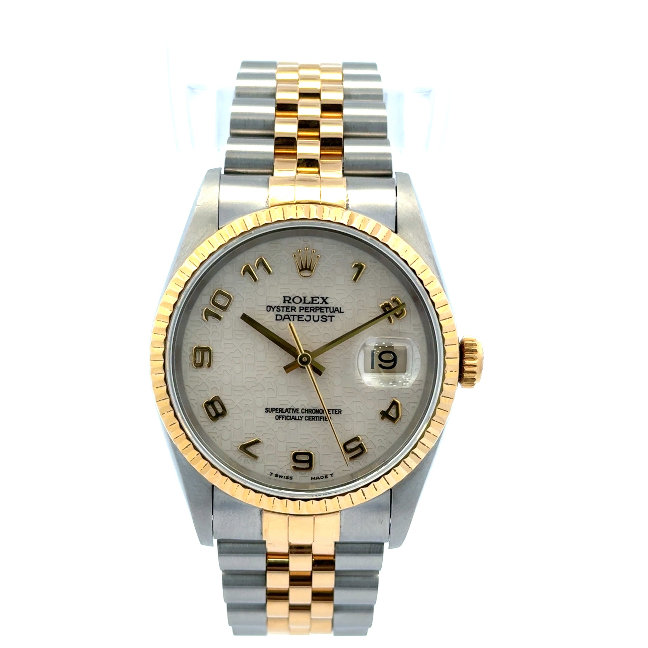 1995 Rolex Datejust 16233 Oyster Perpetual Two Tone Jubilee Patterned Dial