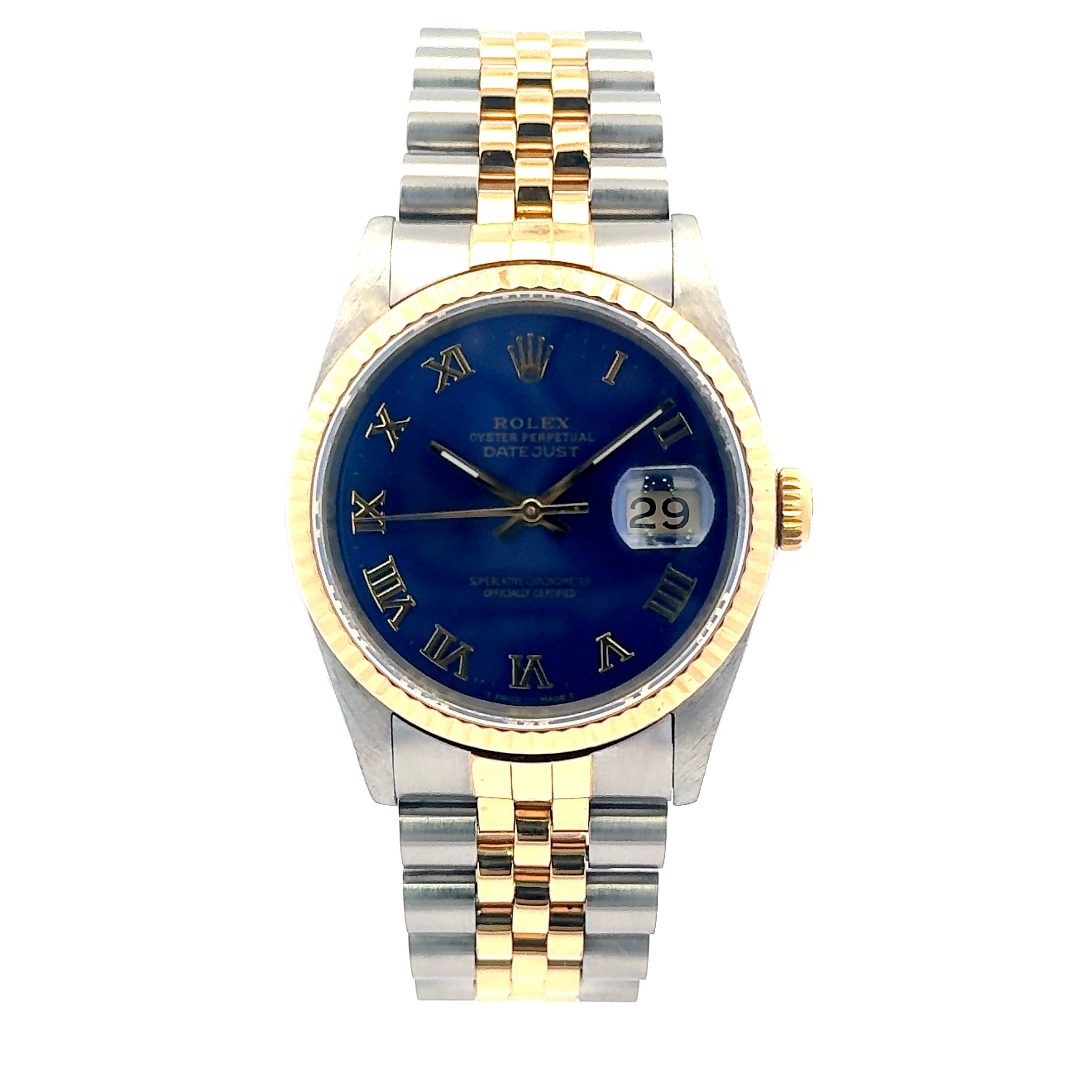 1990 Rolex Datejust #16233 - Oyster Perpetual Two-Tone With Roman Numeral Dial