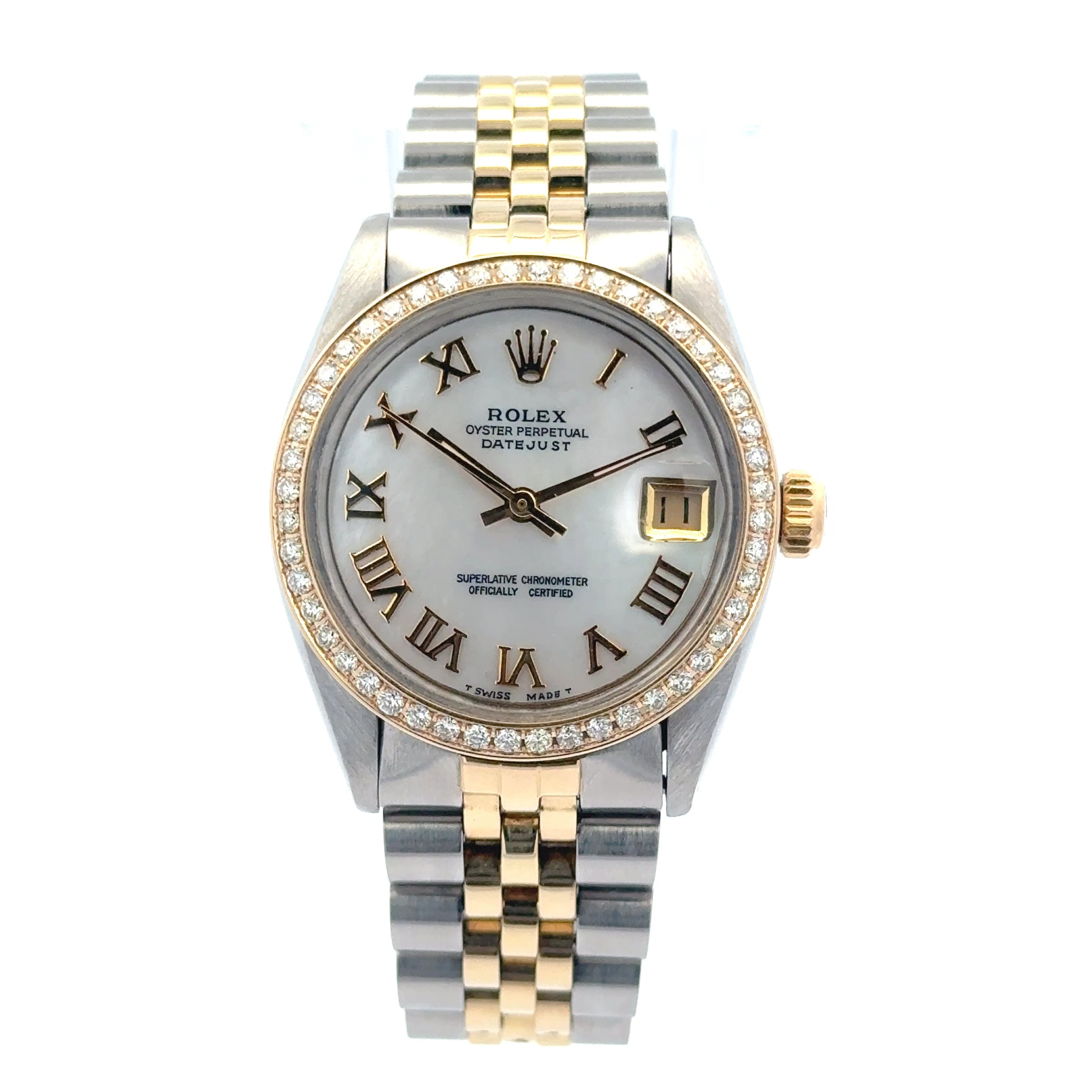 1981 Rolex Datejust #6827 - Oyster Perpetual Two-Tone Jubilee Diamond Bezel With Roman Numeral Dial