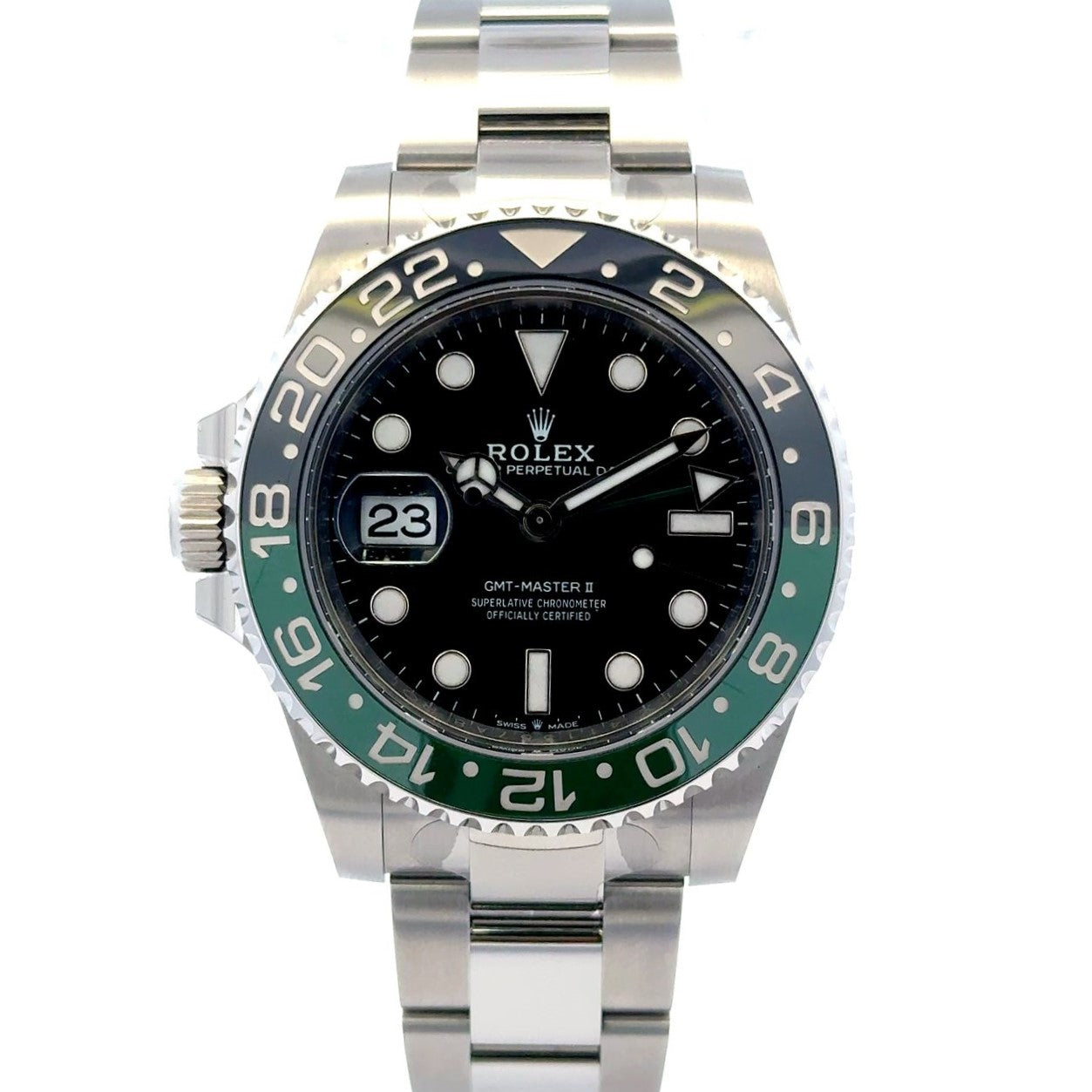 2024 Rolex GMT-Master II #126720VTNR - Silver Oyster Bracelet with Black and Green Bezel