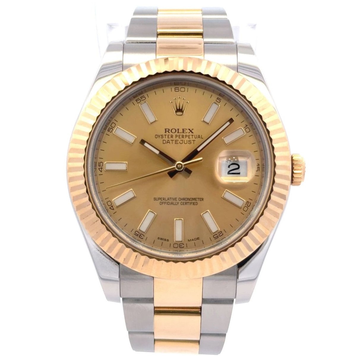 2015 Rolex Datejust #116333 - Gold and Silver Oyster Bracelet with Gold Bezel