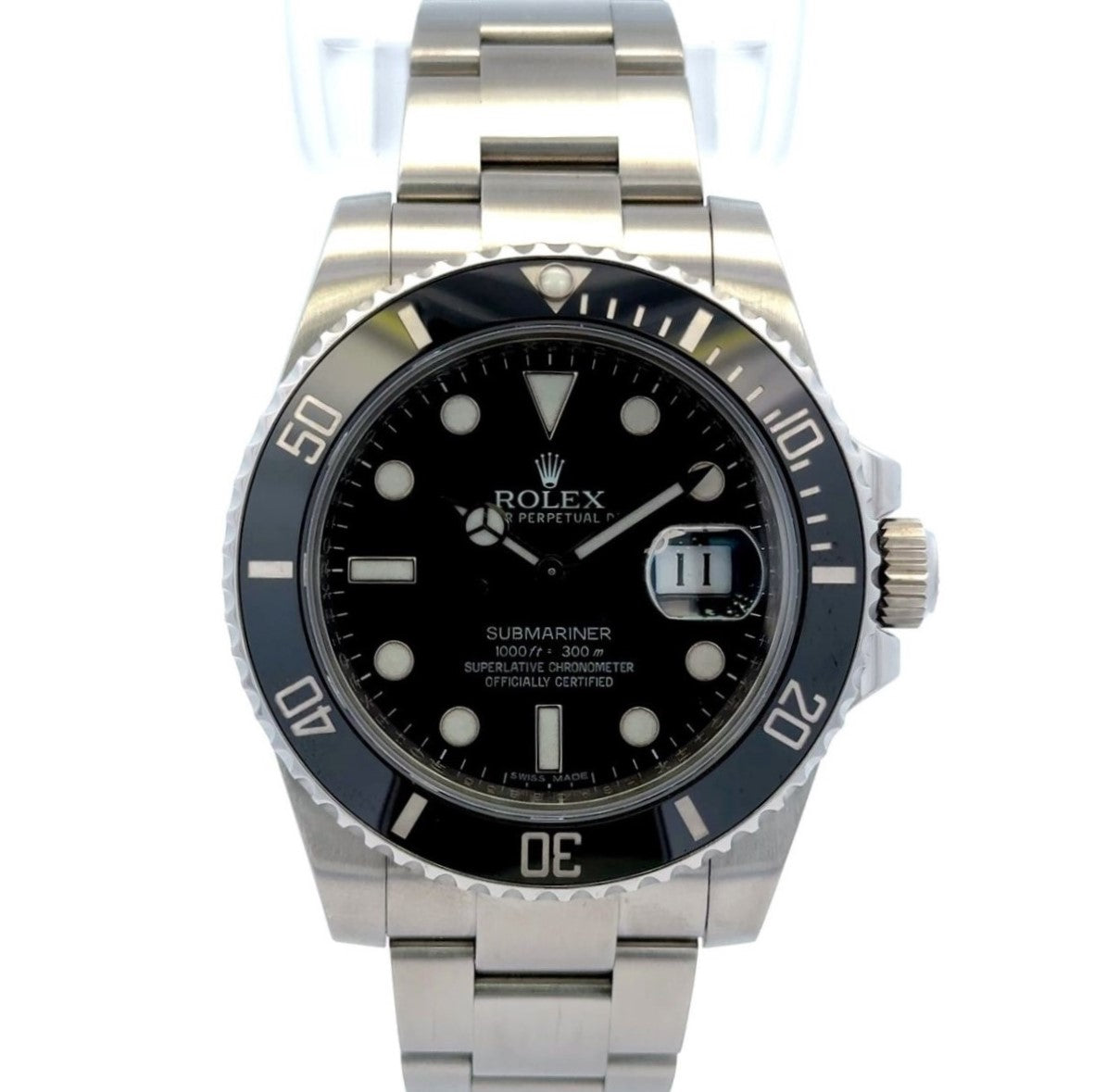 2011 Rolex Submariner Date #116610LN Ceramic Silver Oyster Bracelet