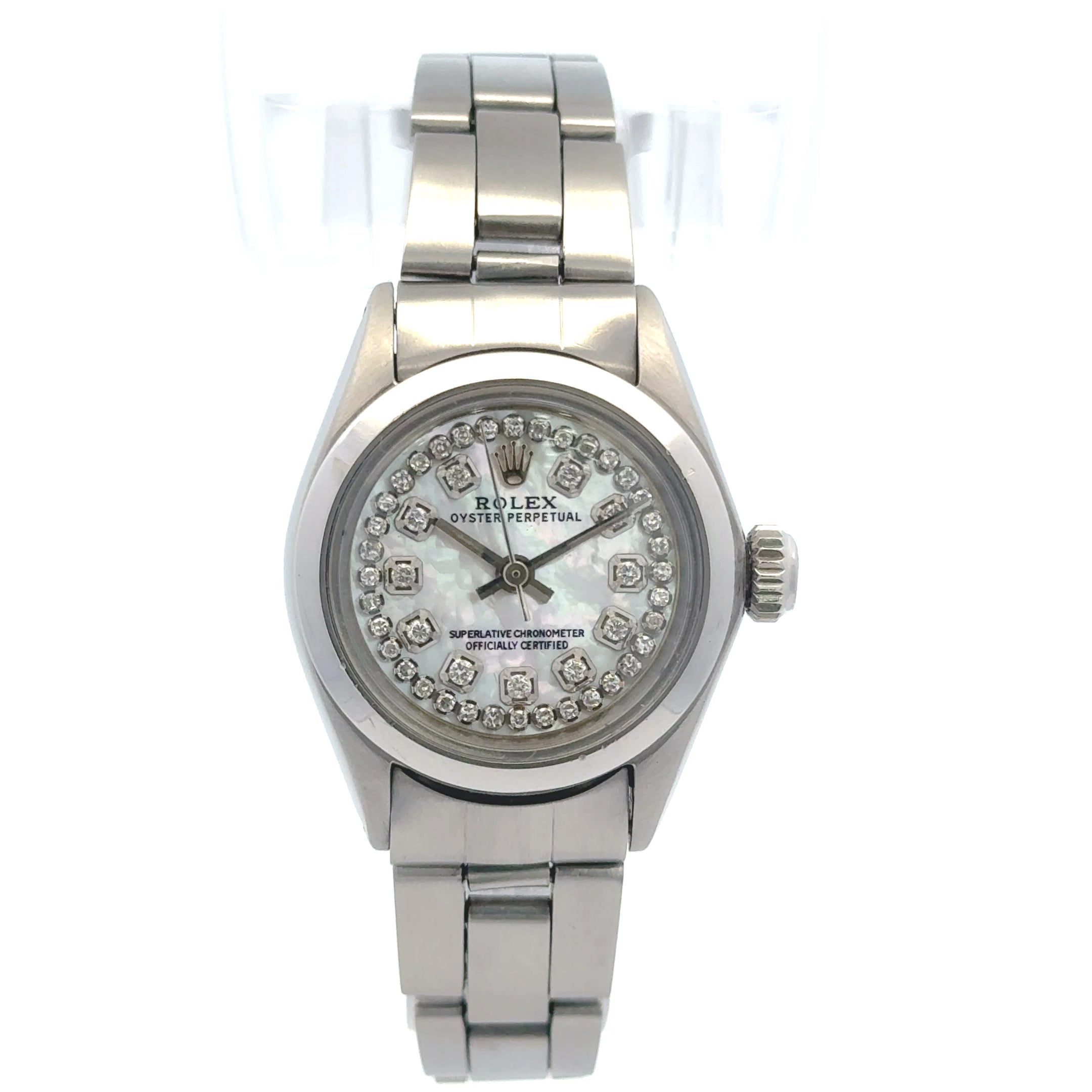 1967 Oyster Perpetual #6618 - Stainless Oyster, Smooth Bezel, & MOP Diamond Dial