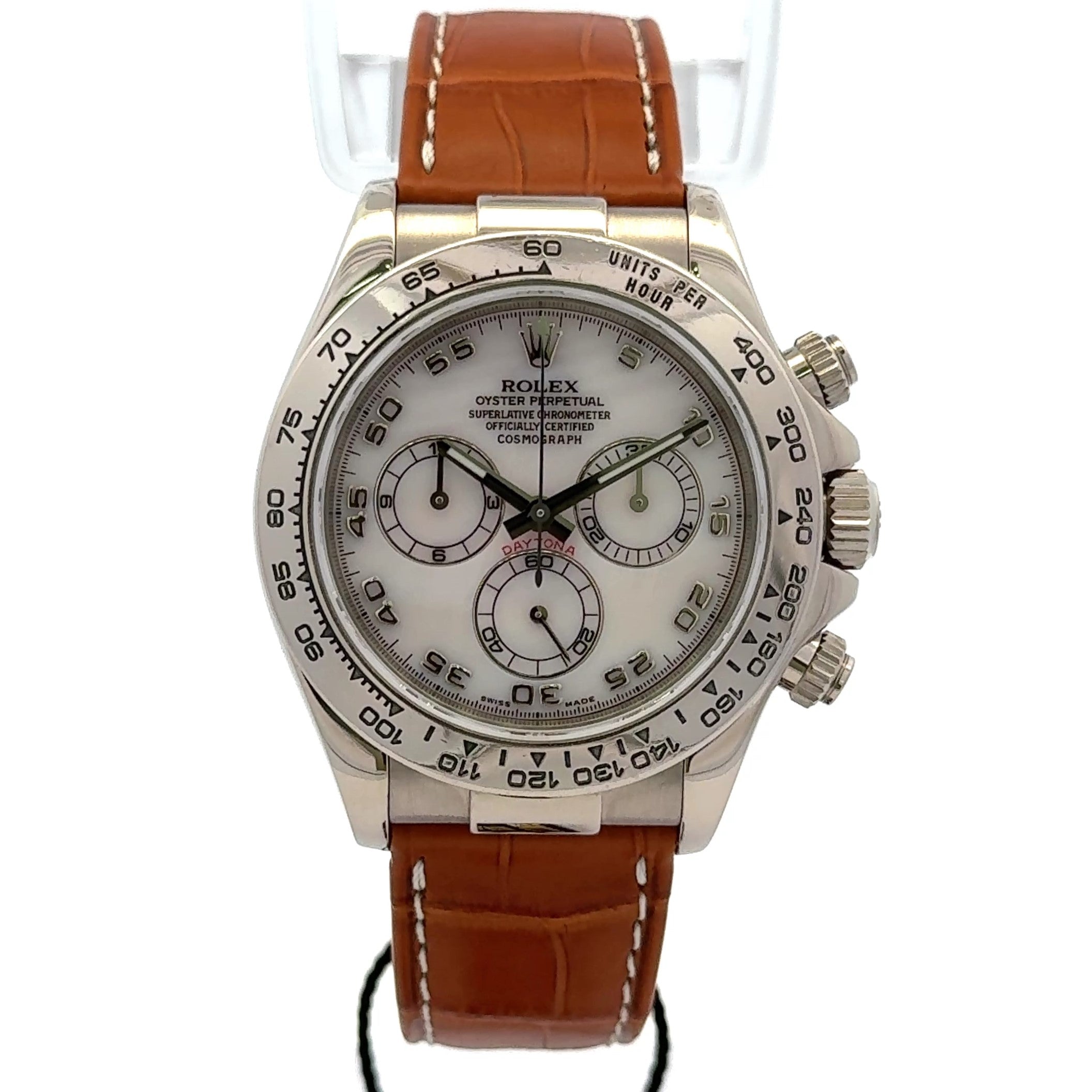 2002 Mens Rolex Daytona #116519 White Gold chronograph MOP