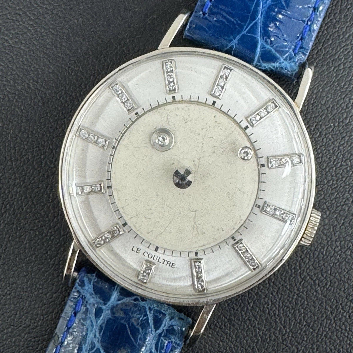 Vintage LeCoultre Vacheron “Mystery Dial” 14K W Gold Diamond Rare Galaxy Style