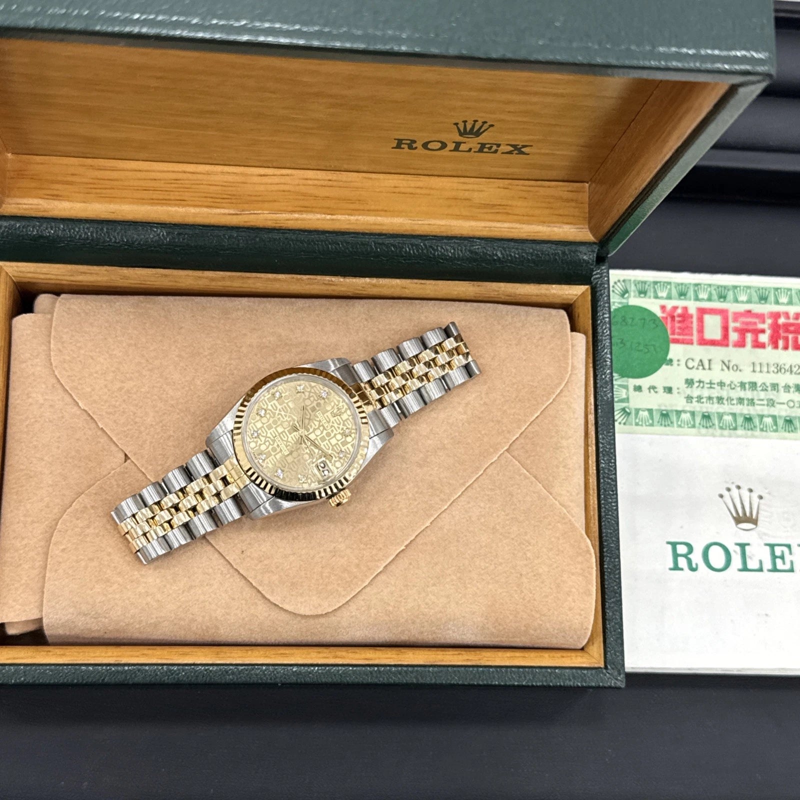 Rolex Datejust 68273 – Champagne Computer Diamond Dial – Serviced w Certificate