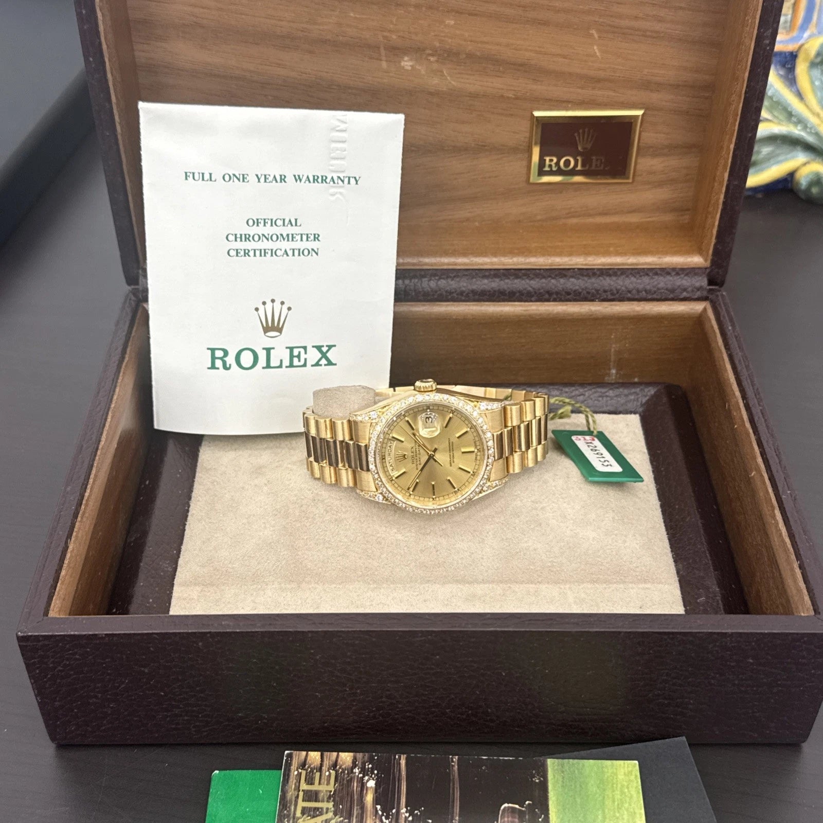 Rolex Day-Date “President” 18238 (1991) – 18K Yellow Gold, Original Box & Papers