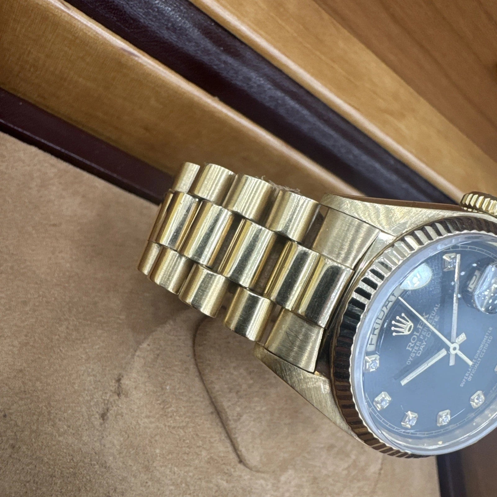 Rolex Day-Date “President” 18038 (1980) 18K Yellow Gold, Original Box. Serviced