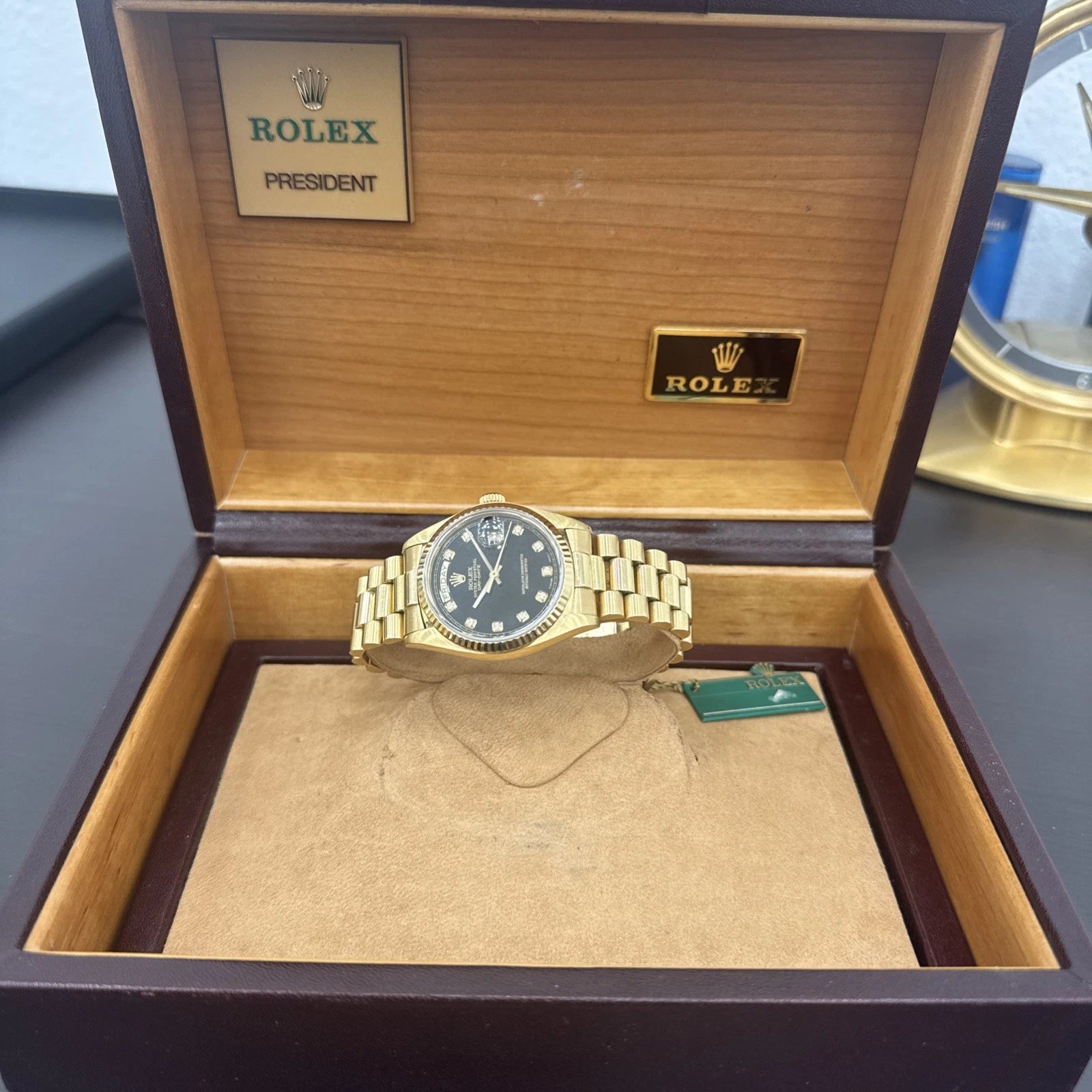 Rolex Day-Date “President” 18038 (1980) 18K Yellow Gold, Original Box. Serviced