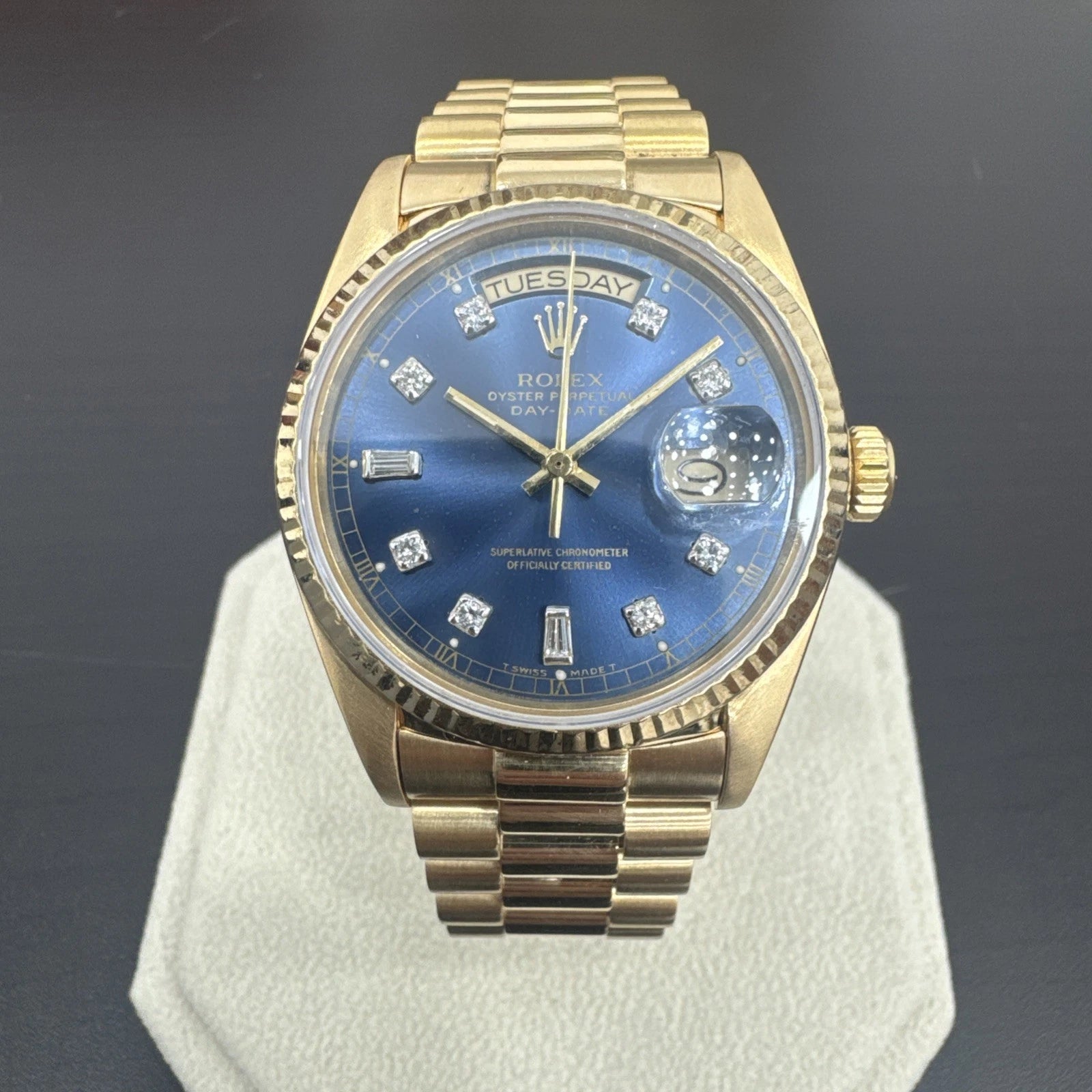 Rolex Day-Date “President” 18038 (1985) – 18K Yellow Gold, Original Box & Papers