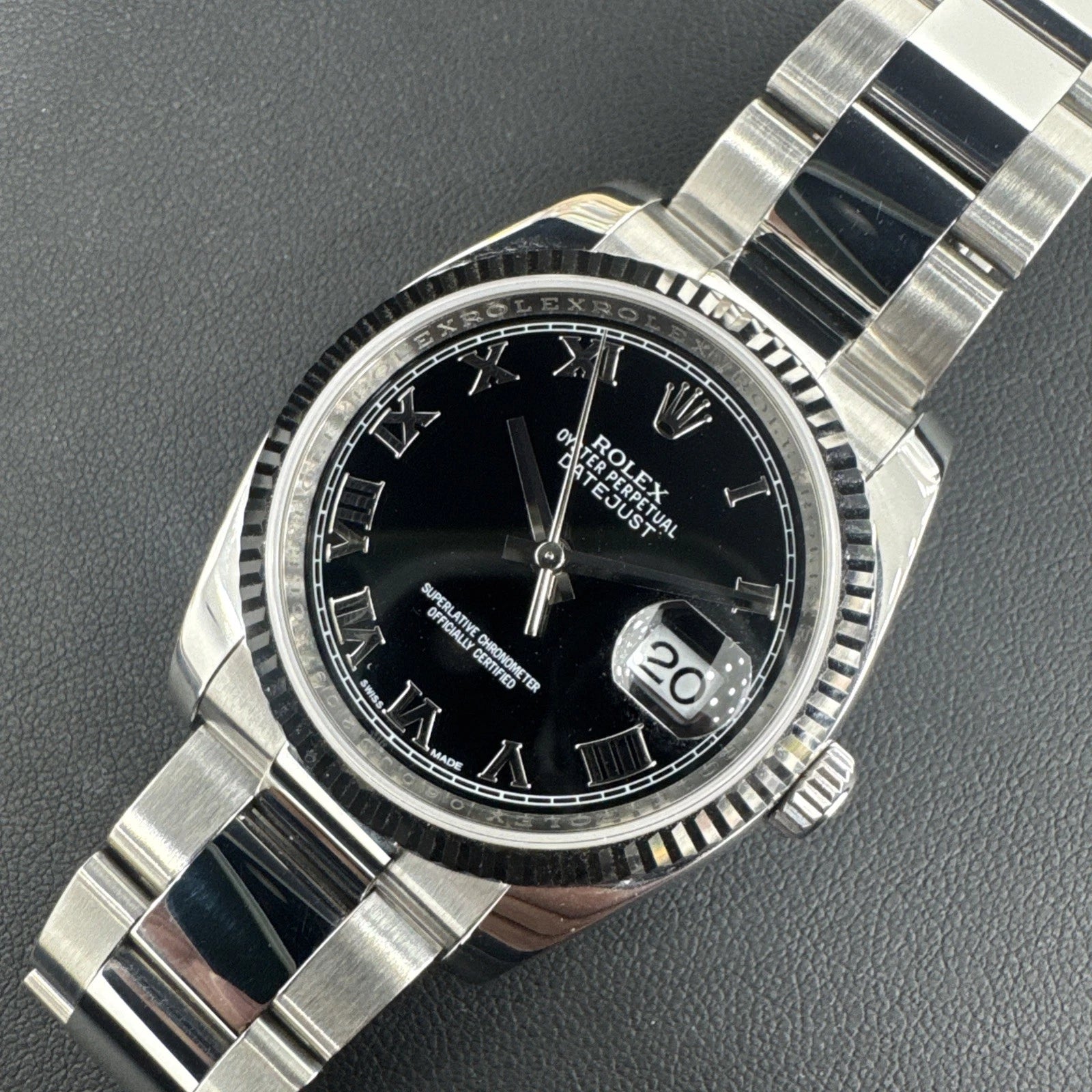 Rolex Datejust 36mm – Model 116234 (2018) – Black Dial with Roman Numerals